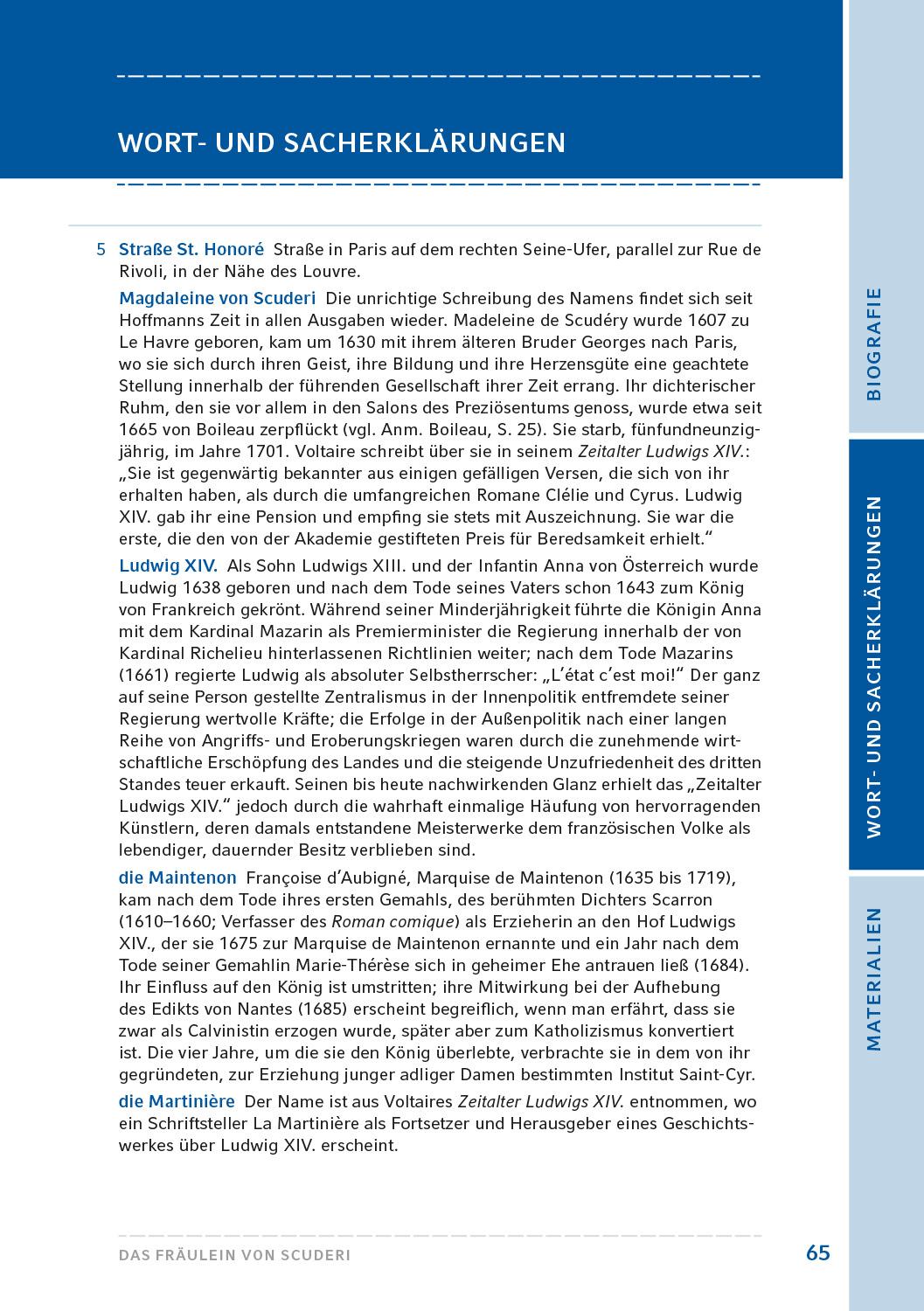 Beispielinhalt (Bild) Das Fräulein von Scuderi