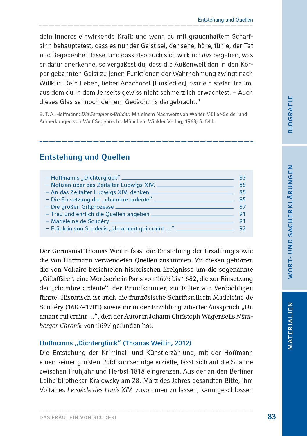 Beispielinhalt (Bild) Das Fräulein von Scuderi