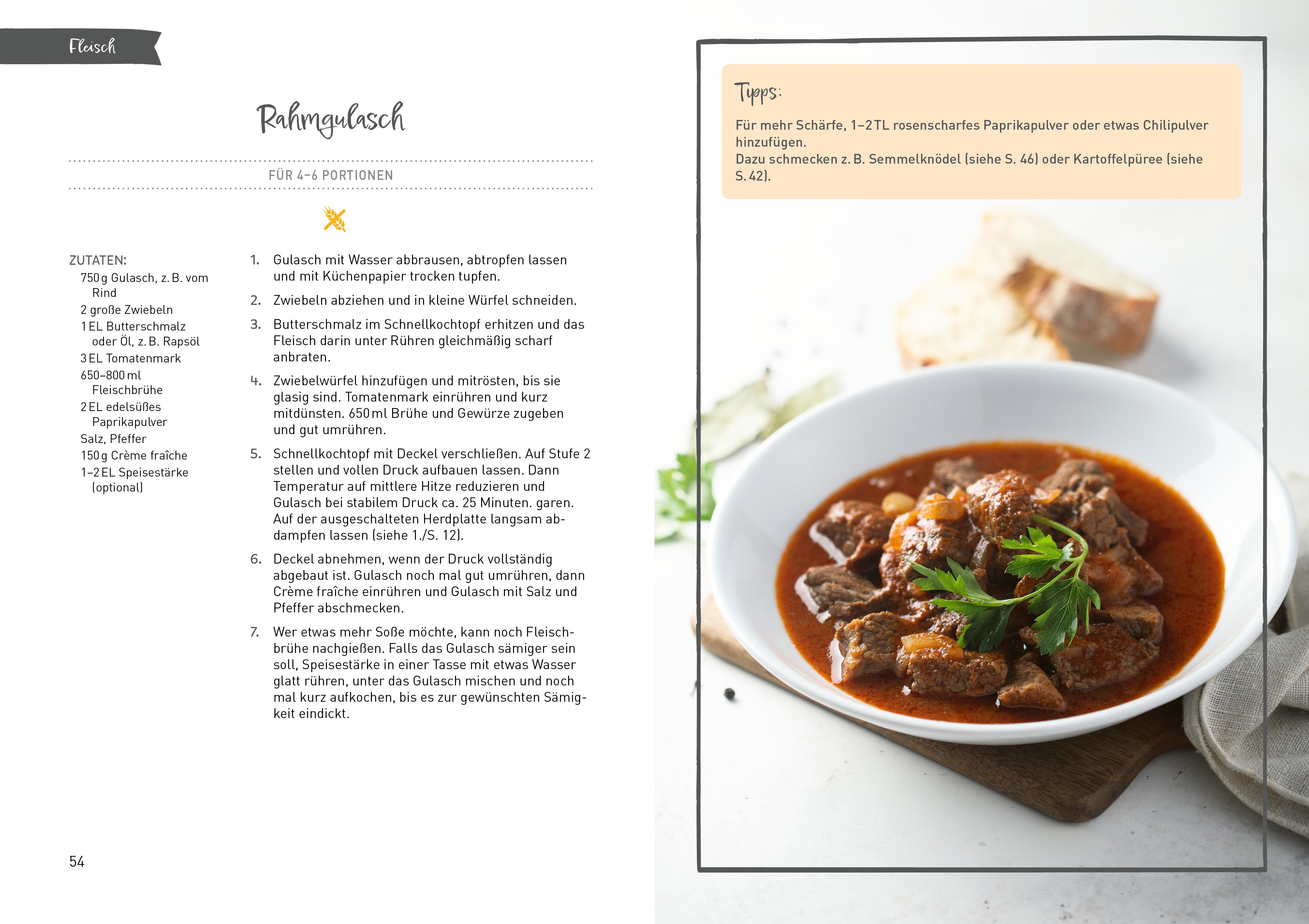 Beispielinhalt (Bild) Einfach kochen mit dem Schnellkochtopf