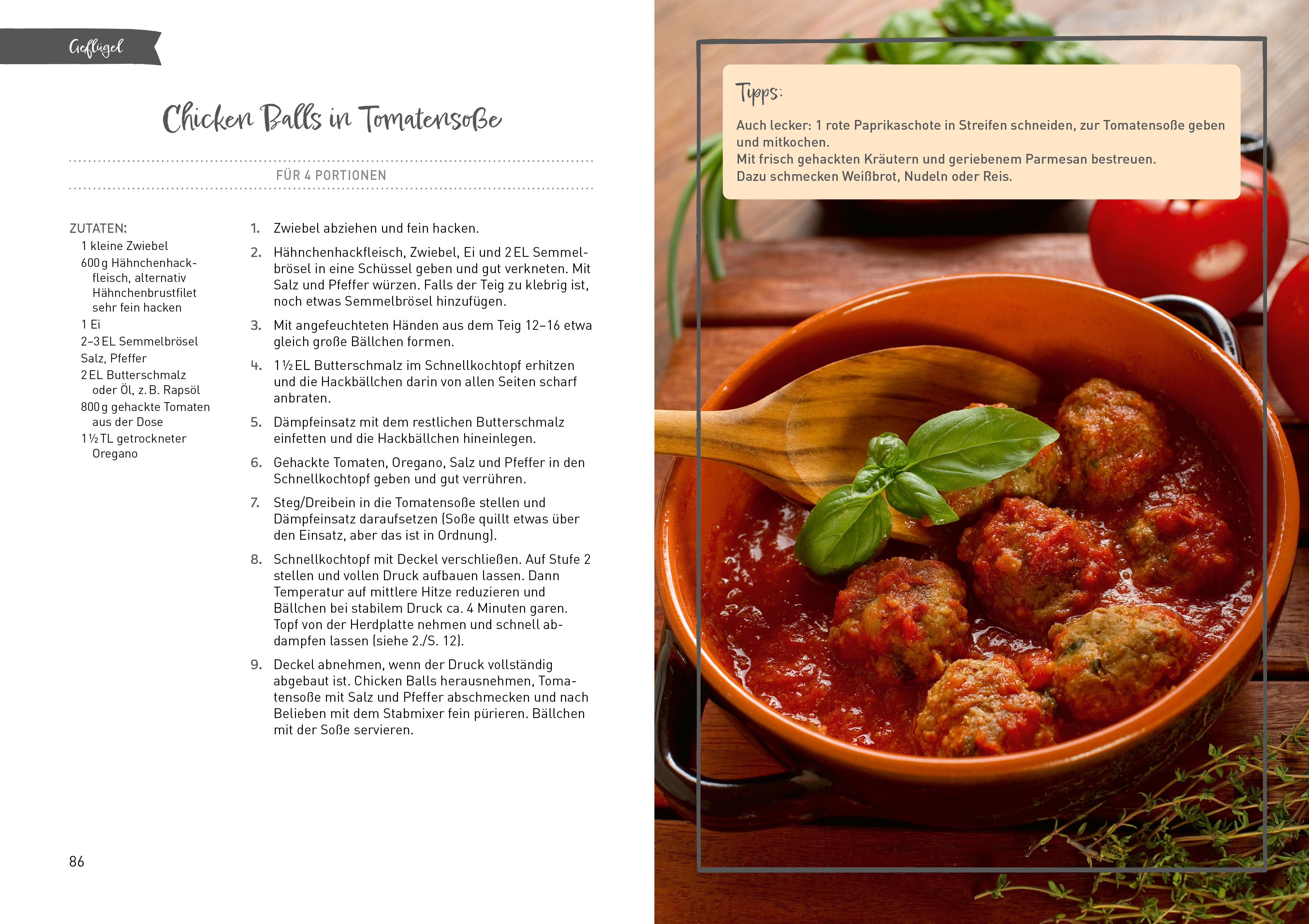 Beispielinhalt (Bild) Einfach kochen mit dem Schnellkochtopf