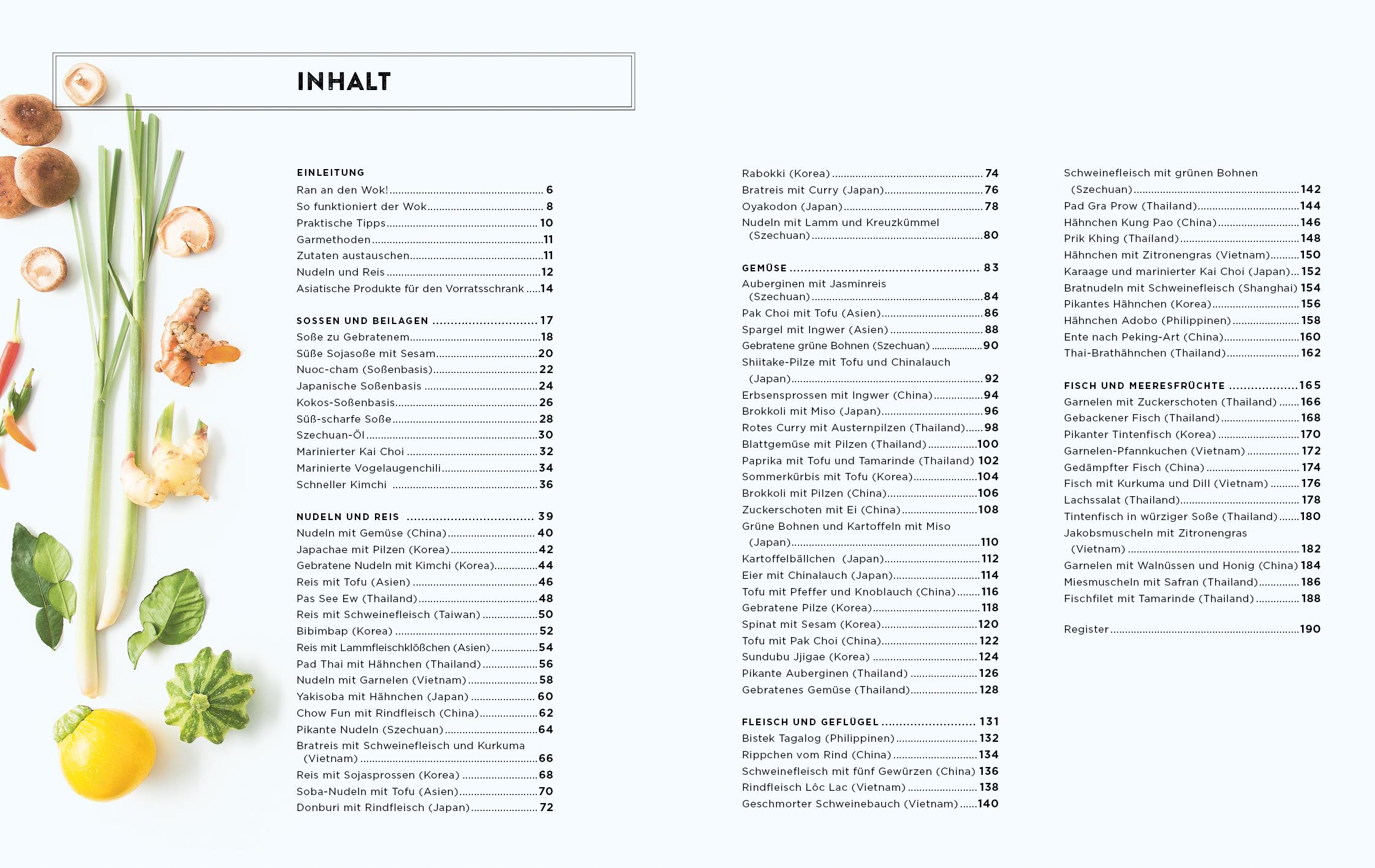 Beispielinhalt (Bild) Kochen mit dem Wok