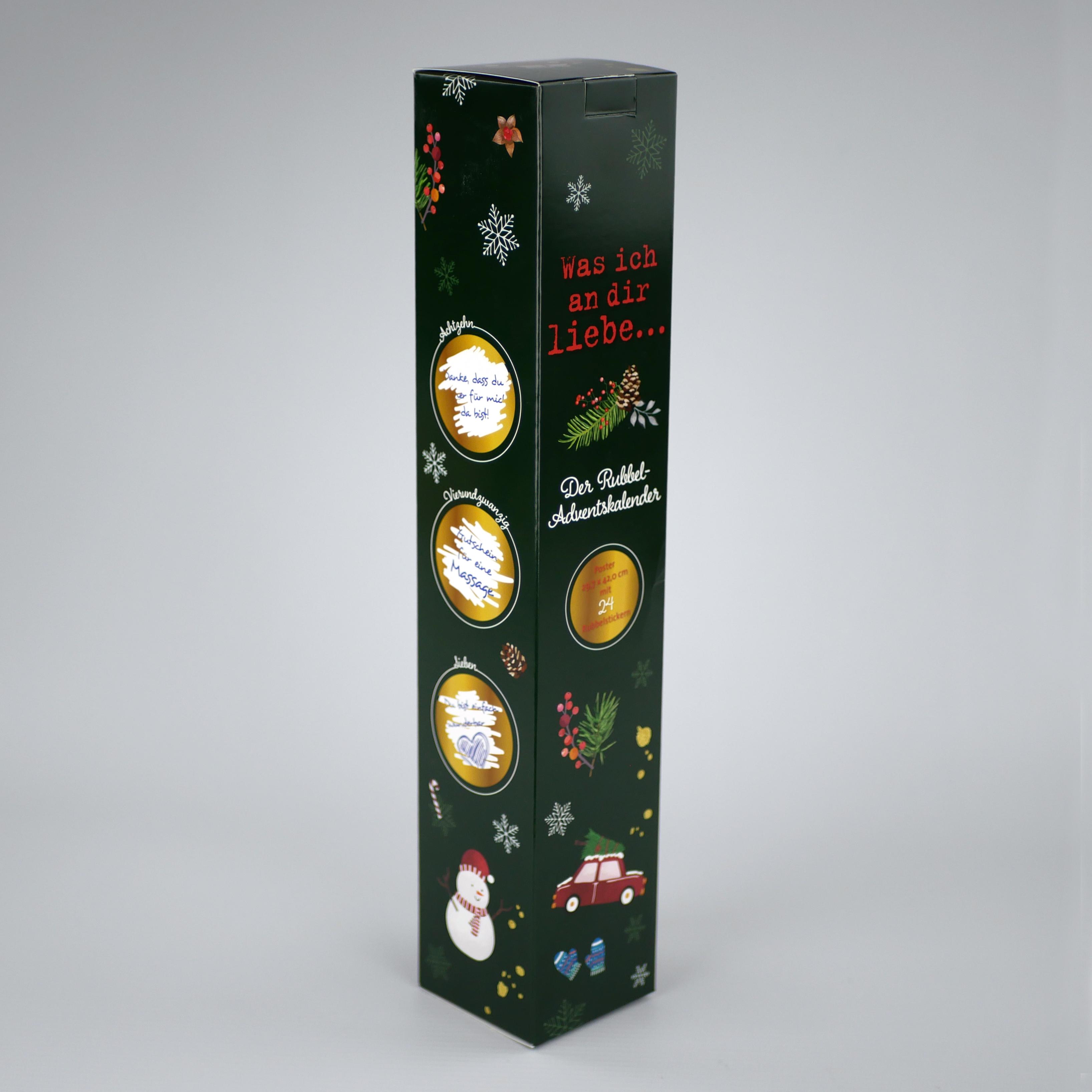 Beispielinhalt (Bild) Was ich an dir liebe - Der Rubbel-Adventskalender