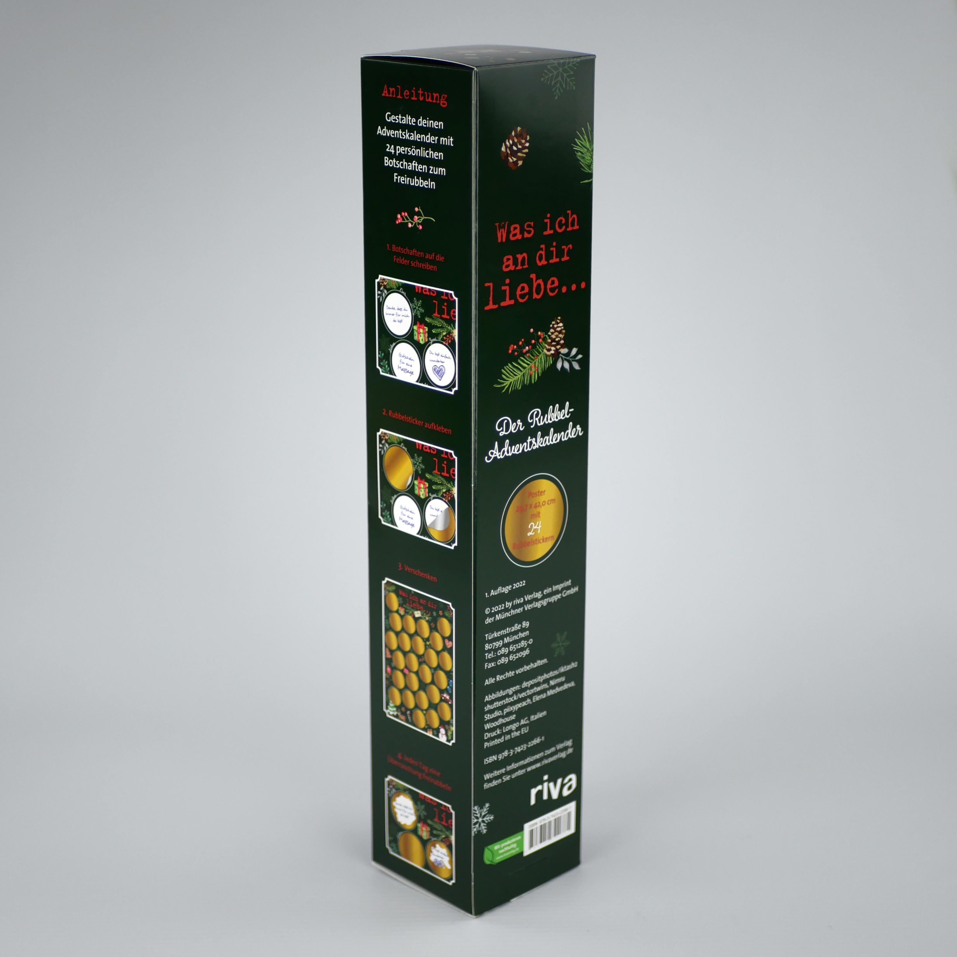 Beispielinhalt (Bild) Was ich an dir liebe - Der Rubbel-Adventskalender