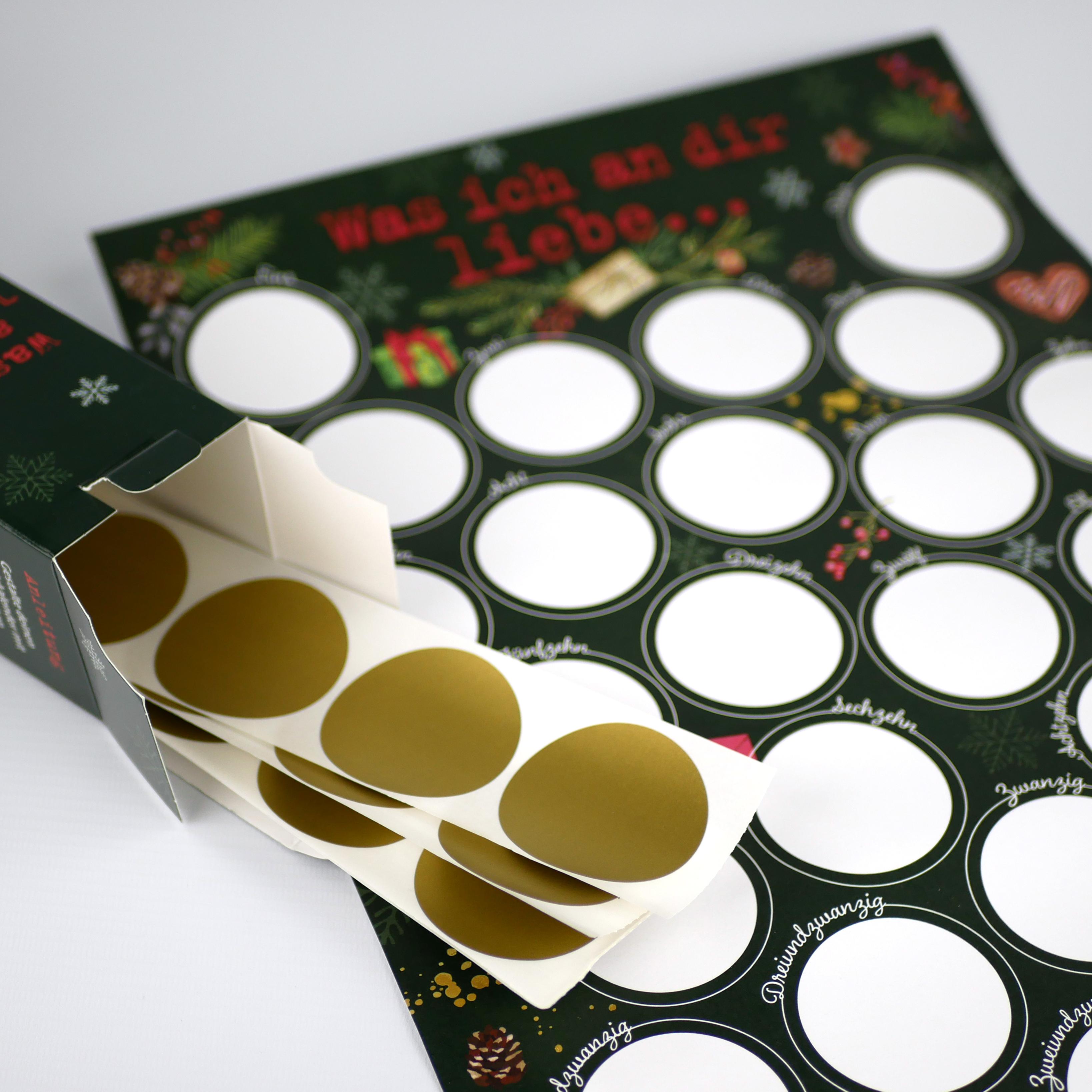 Beispielinhalt (Bild) Was ich an dir liebe - Der Rubbel-Adventskalender