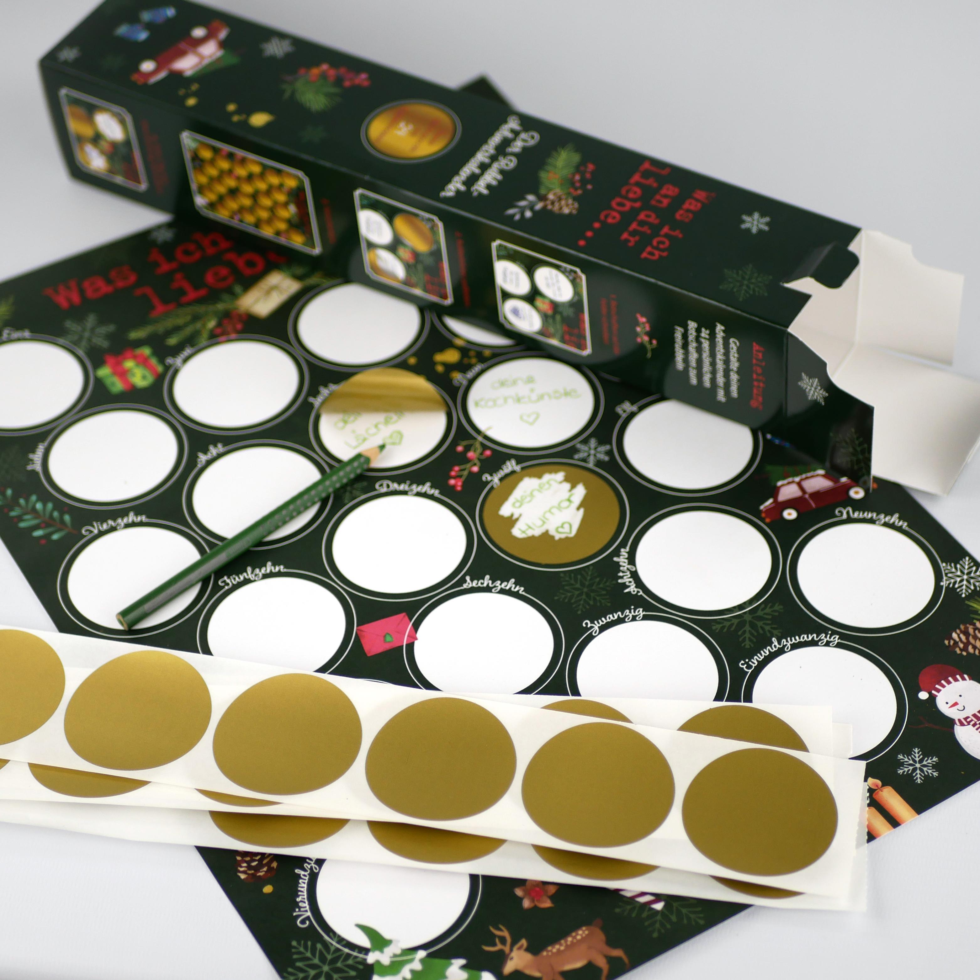 Beispielinhalt (Bild) Was ich an dir liebe - Der Rubbel-Adventskalender