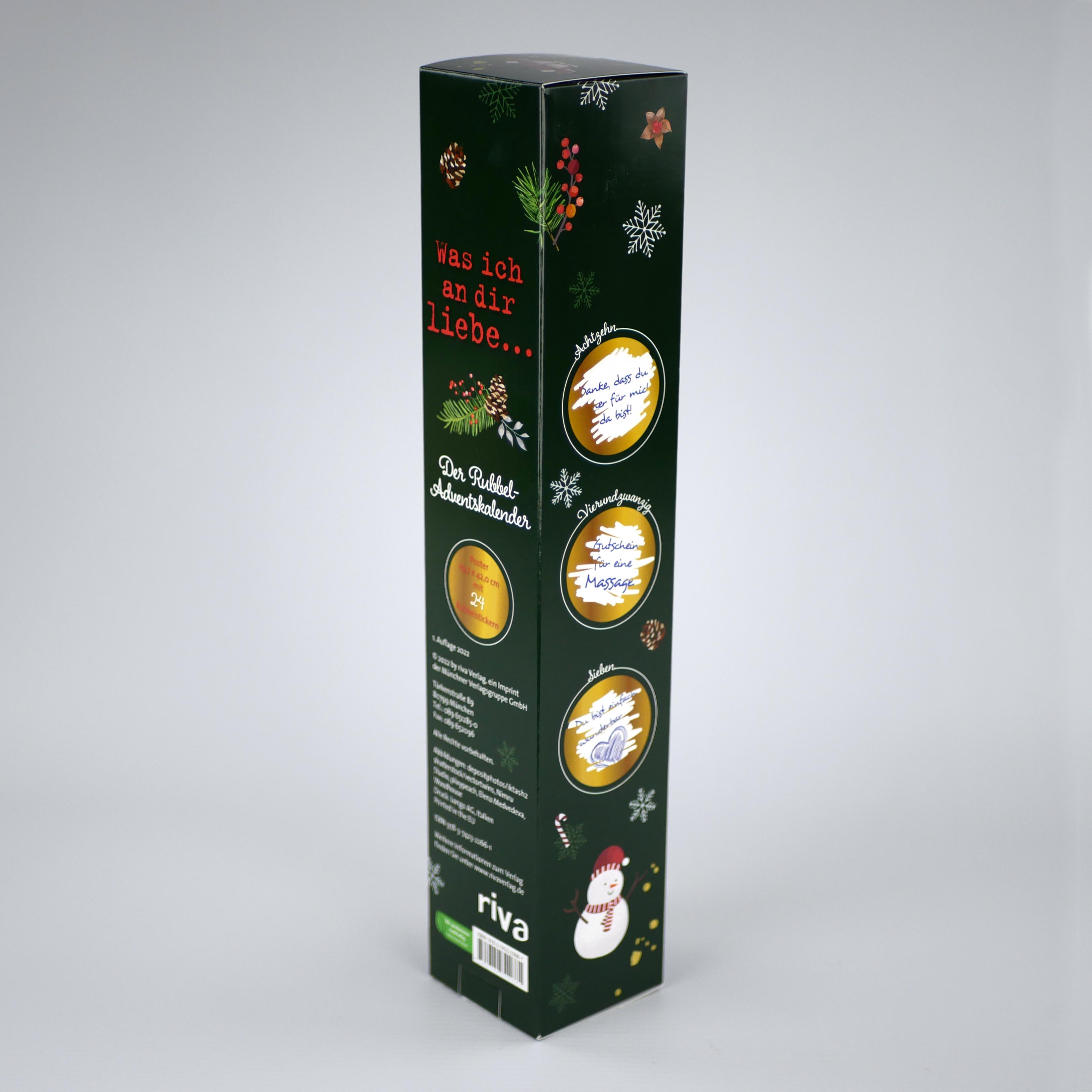 Beispielinhalt (Bild) Was ich an dir liebe - Der Rubbel-Adventskalender