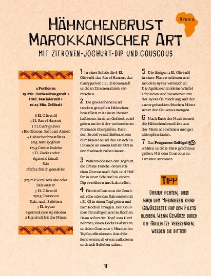 Beispielinhalt (Bild) OPTImal International. OptiGrill Kochbuch