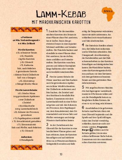 Beispielinhalt (Bild) OPTImal International. OptiGrill Kochbuch