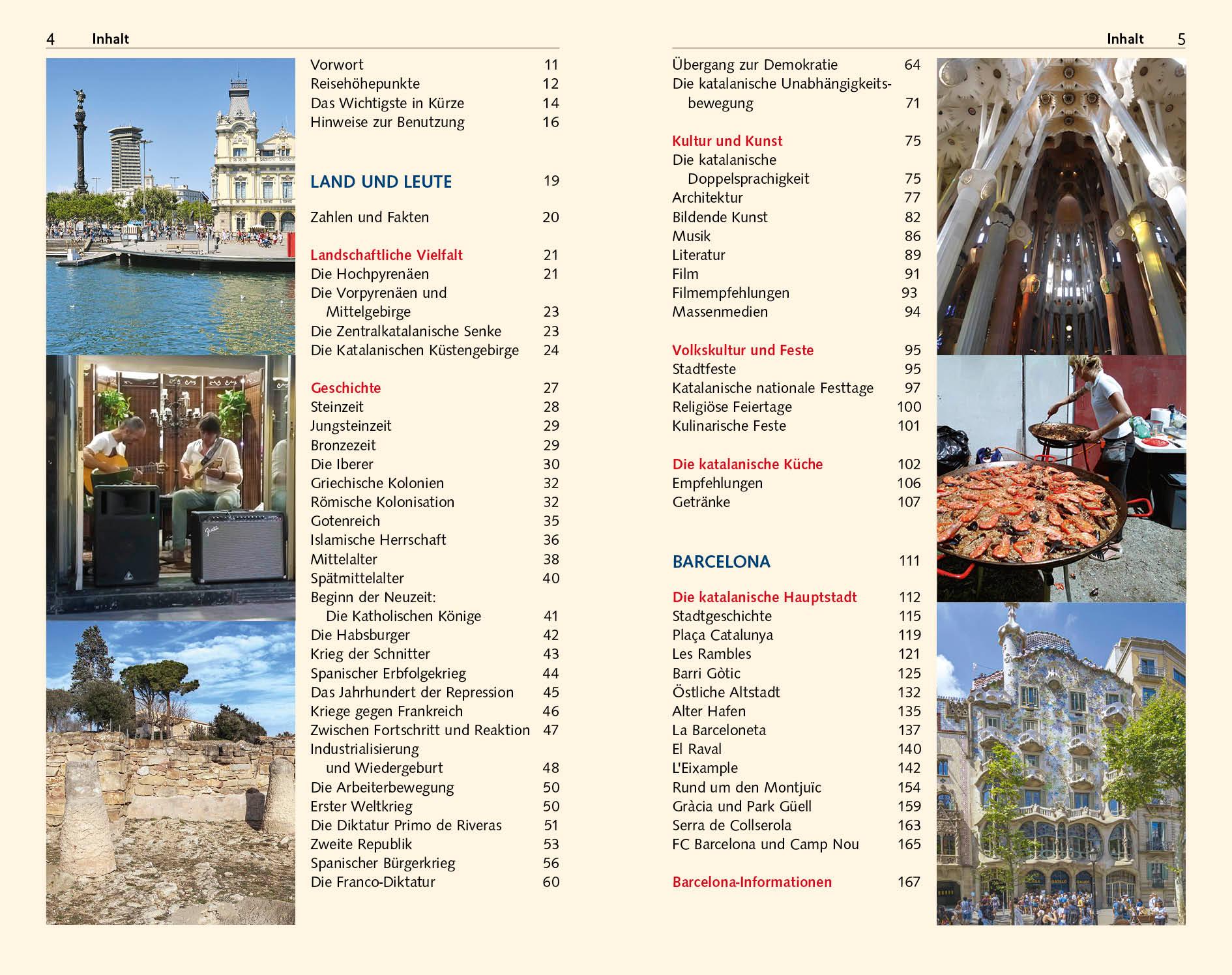 Beispielinhalt (Bild) TRESCHER Reiseführer Katalonien