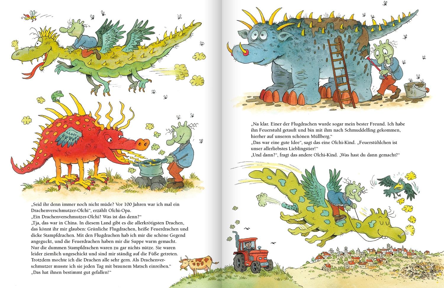 Beispielinhalt (Bild) Die Olchis. Das krötige Familien-Bilderbuch
