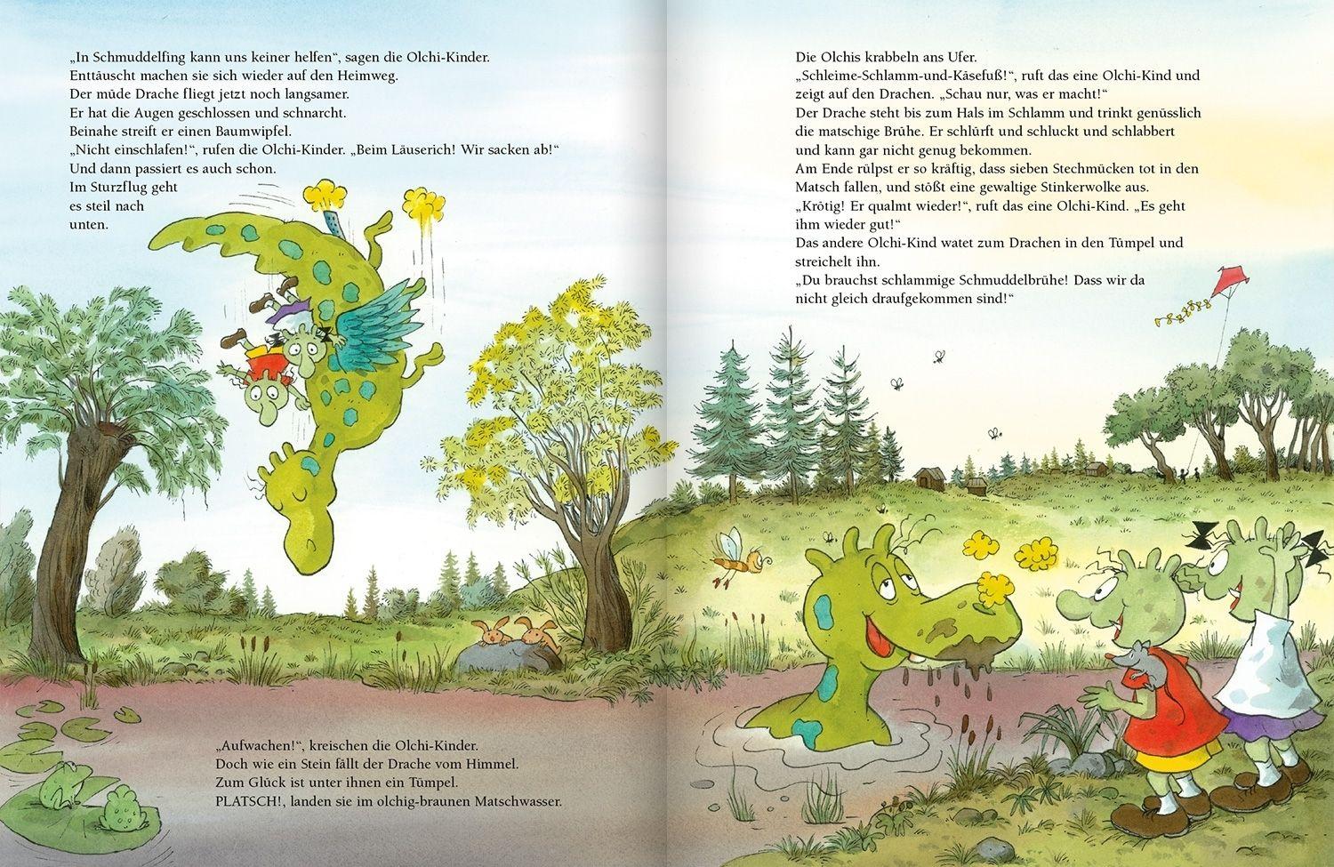 Beispielinhalt (Bild) Die Olchis. Das krötige Familien-Bilderbuch