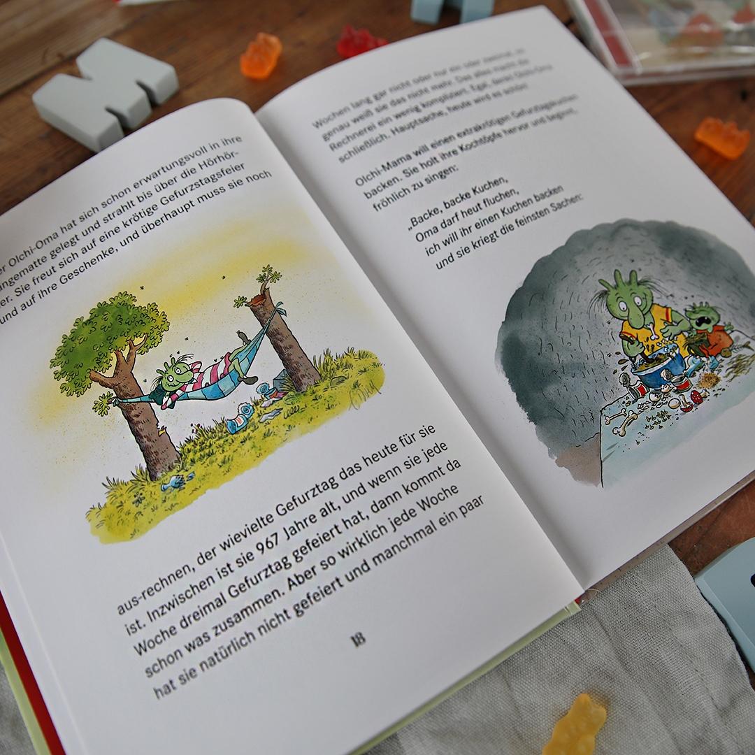 Beispielinhalt (Bild) Die Olchis finden einen Schatz und andere krötige Abenteuer