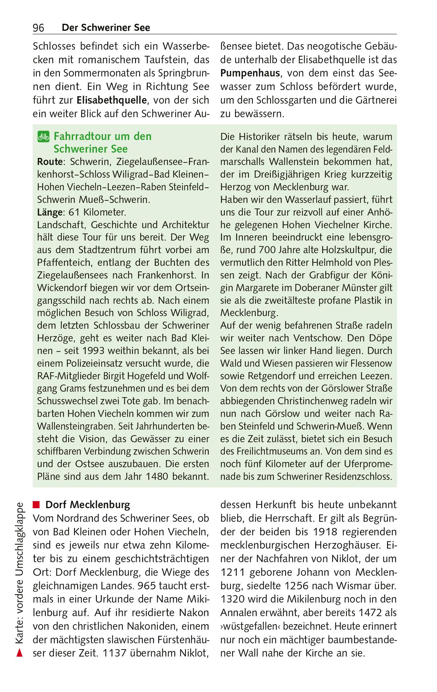 Beispielinhalt (Bild) Reiseführer Mecklenburgische Seenplatte