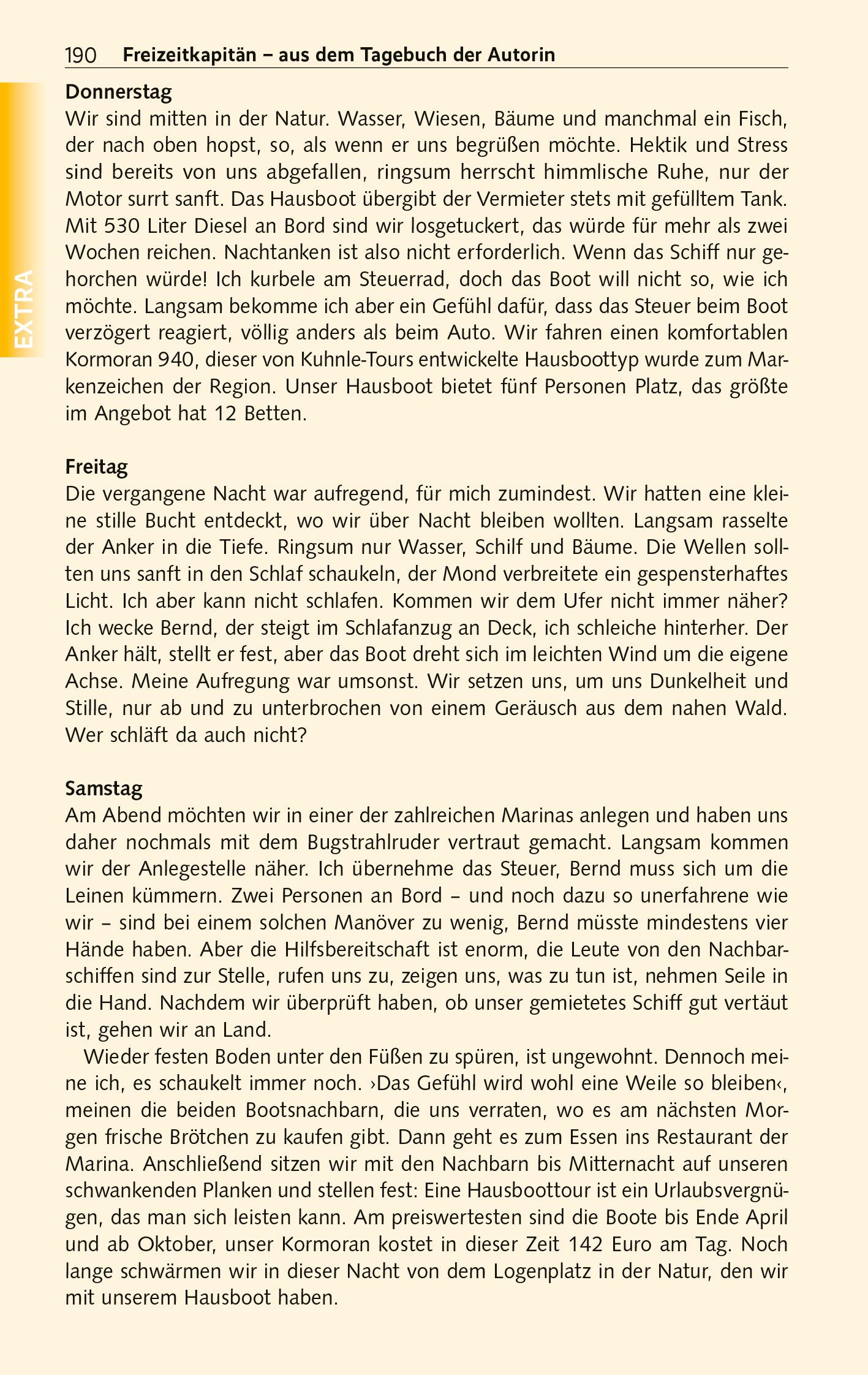 Beispielinhalt (Bild) Reiseführer Mecklenburgische Seenplatte