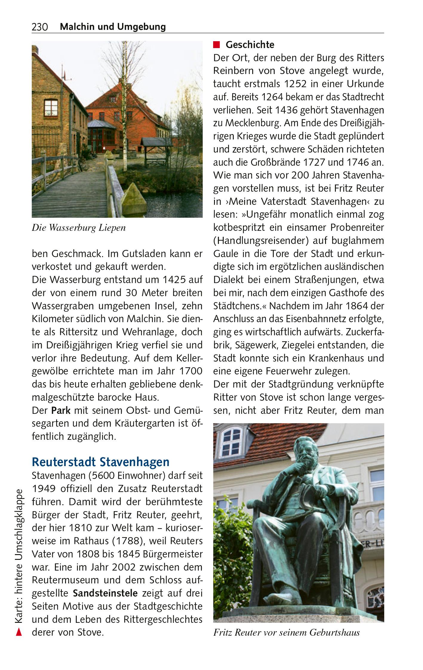 Beispielinhalt (Bild) Reiseführer Mecklenburgische Seenplatte