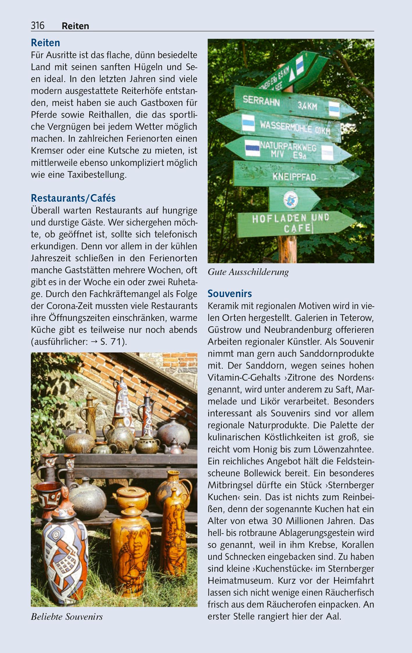 Beispielinhalt (Bild) Reiseführer Mecklenburgische Seenplatte