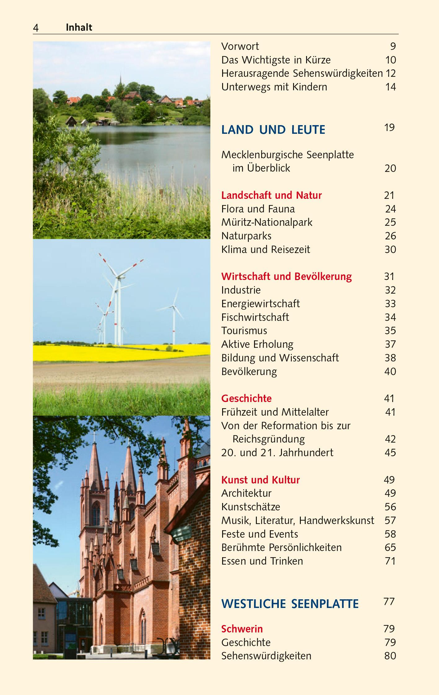 Beispielinhalt (Bild) Reiseführer Mecklenburgische Seenplatte