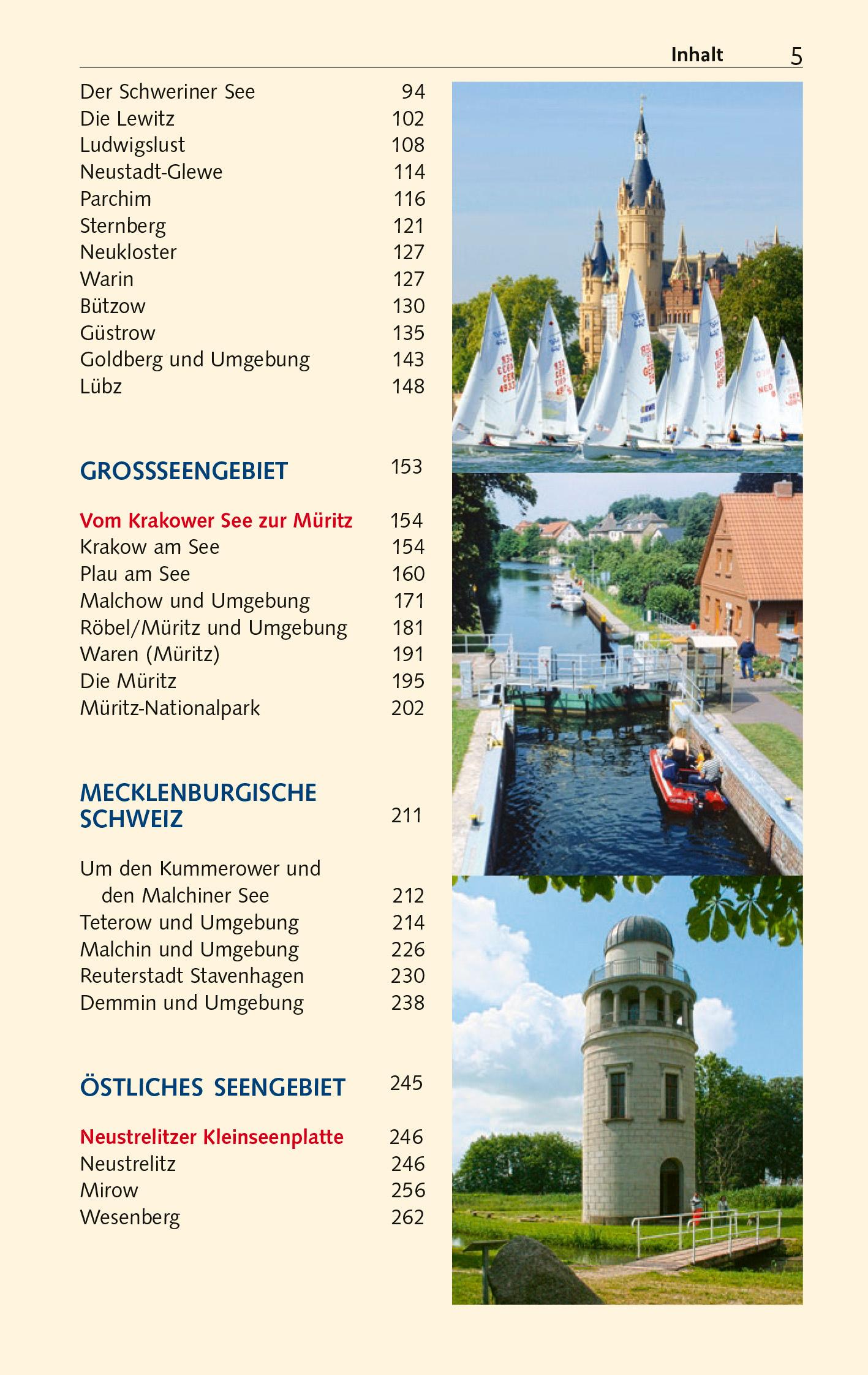 Beispielinhalt (Bild) Reiseführer Mecklenburgische Seenplatte