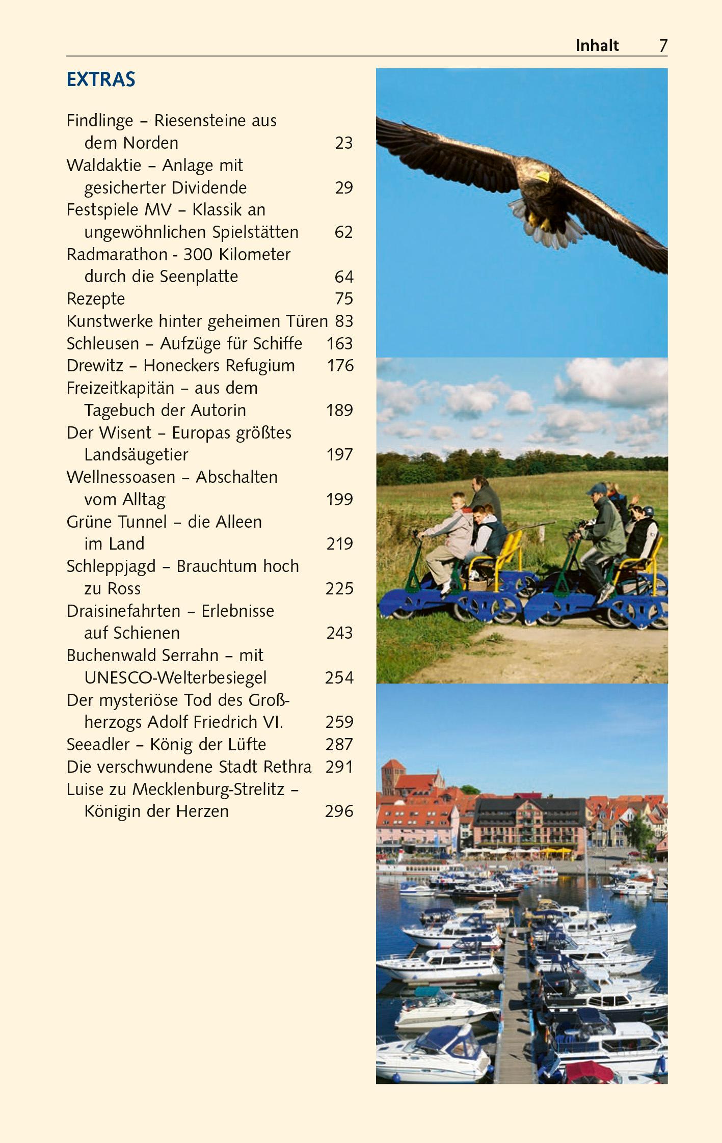 Beispielinhalt (Bild) Reiseführer Mecklenburgische Seenplatte