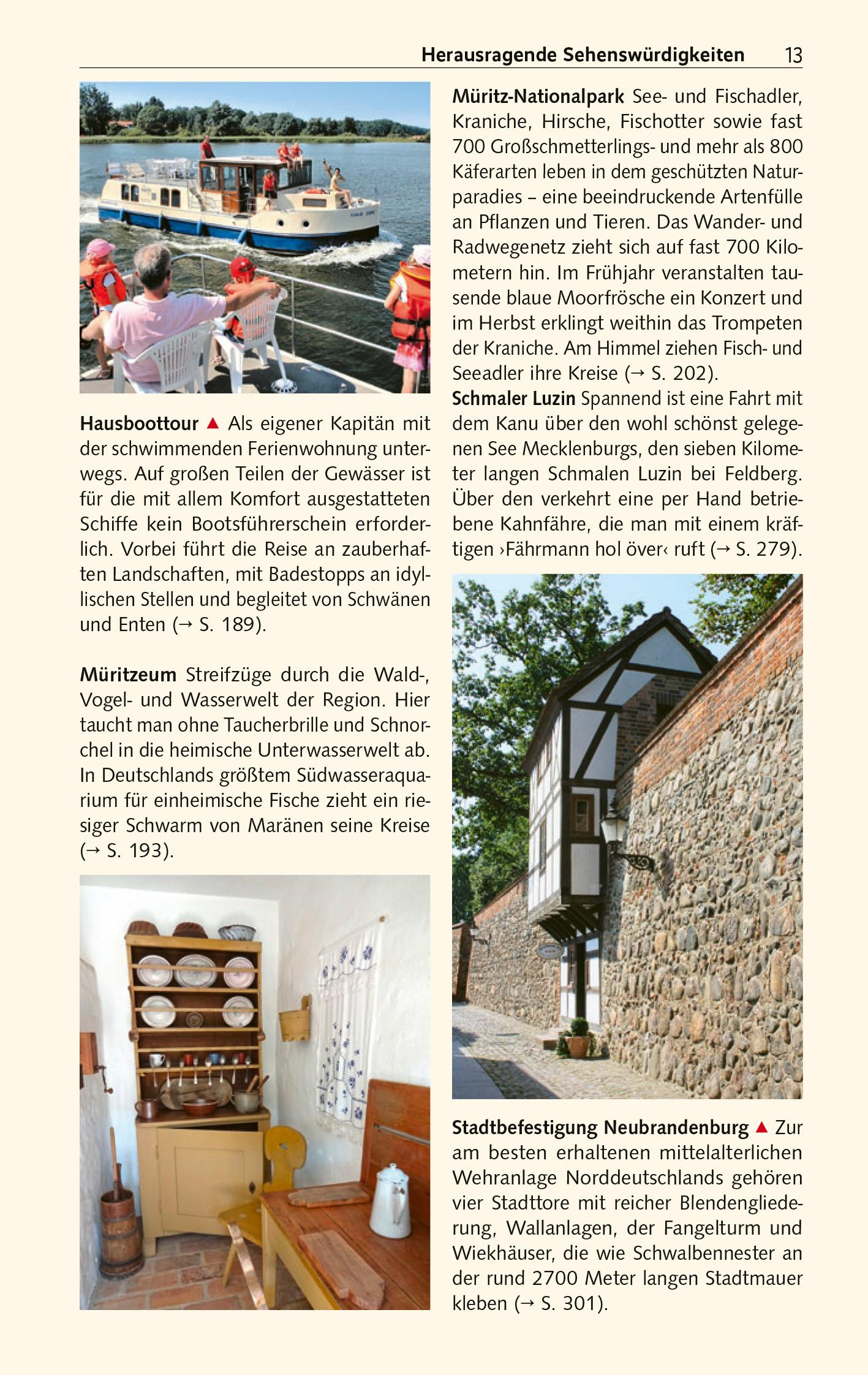 Beispielinhalt (Bild) Reiseführer Mecklenburgische Seenplatte