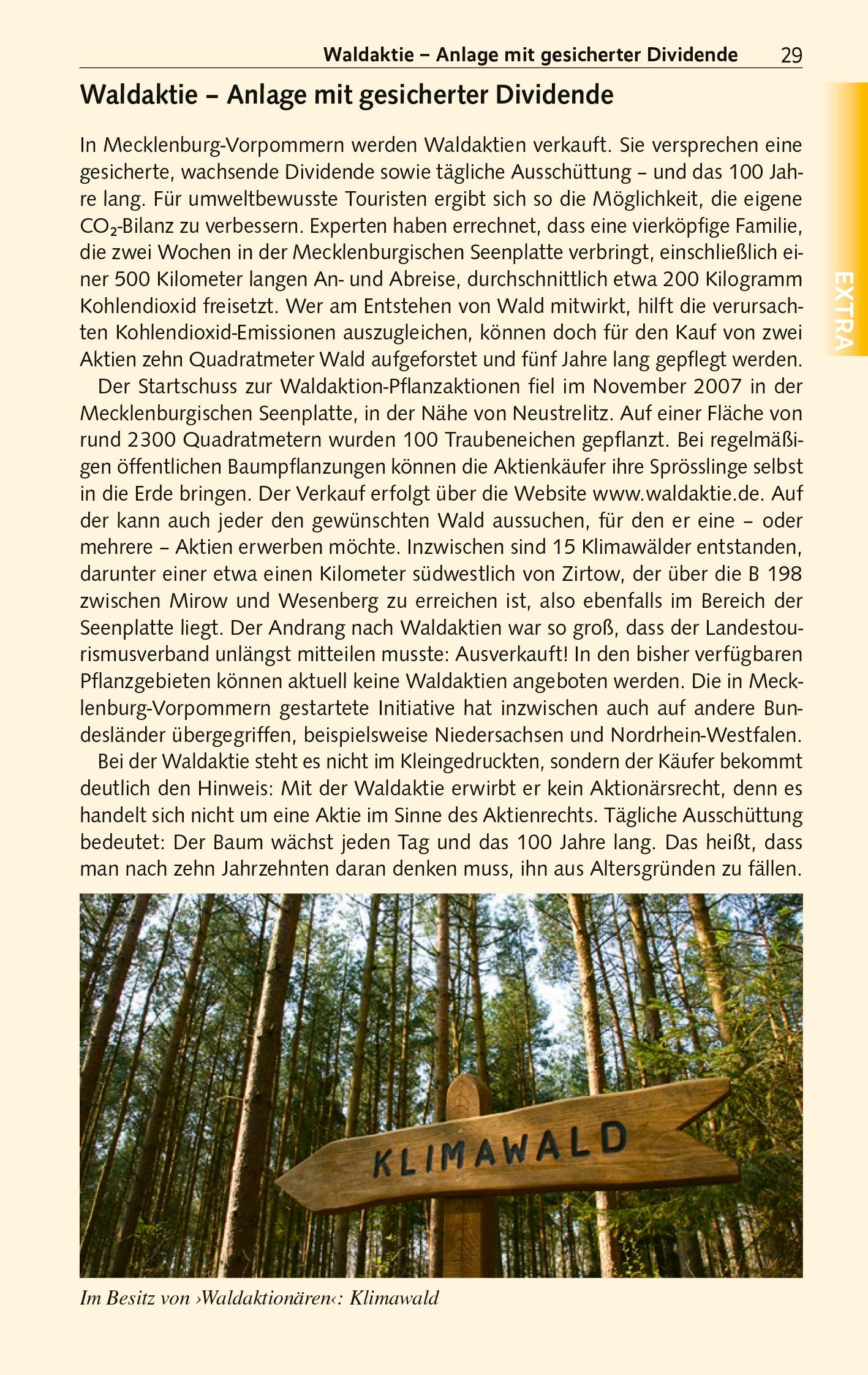 Beispielinhalt (Bild) Reiseführer Mecklenburgische Seenplatte