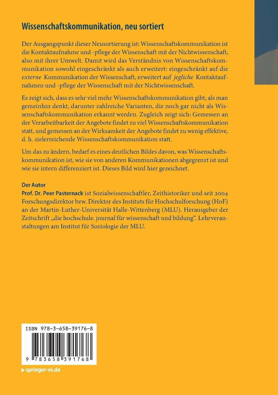 Rückseitencover Wissenschaftskommunikation, neu sortiert