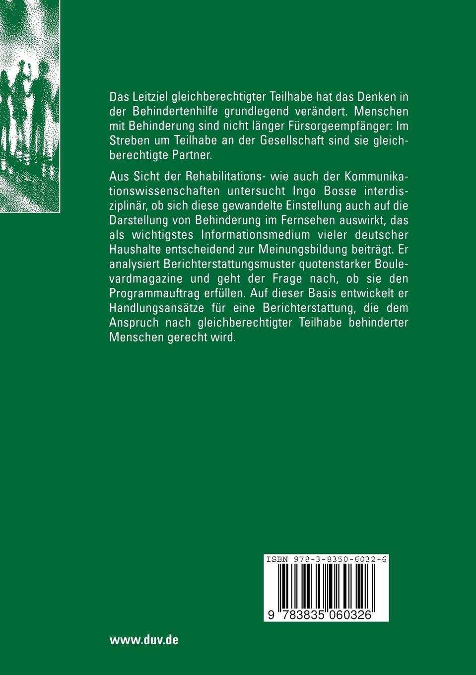 Rückseitencover Behinderung im Fernsehen