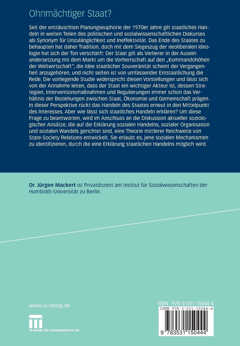 Rückseitencover Ohnmächtiger Staat?