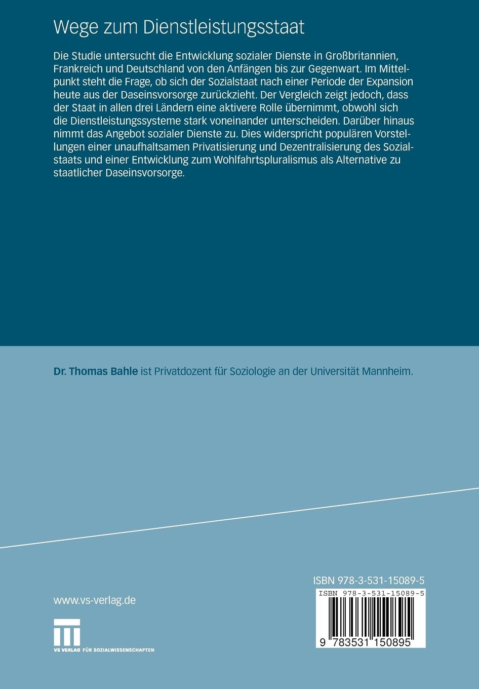 Rückseitencover Wege zum Dienstleistungsstaat