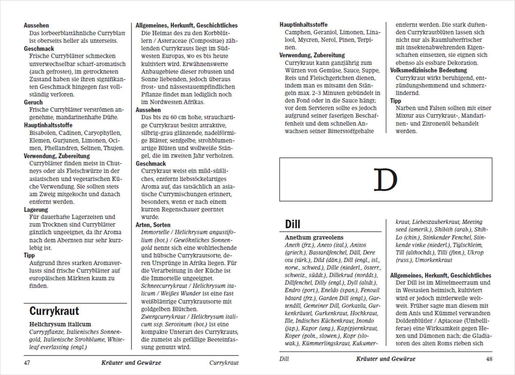 Beispielinhalt (Bild) Das große Lexikon der Kräuter, Gewürze, Früchte und Gemüse - Herkunft, Inhaltsstoffe, Zubereitung, Wirkung