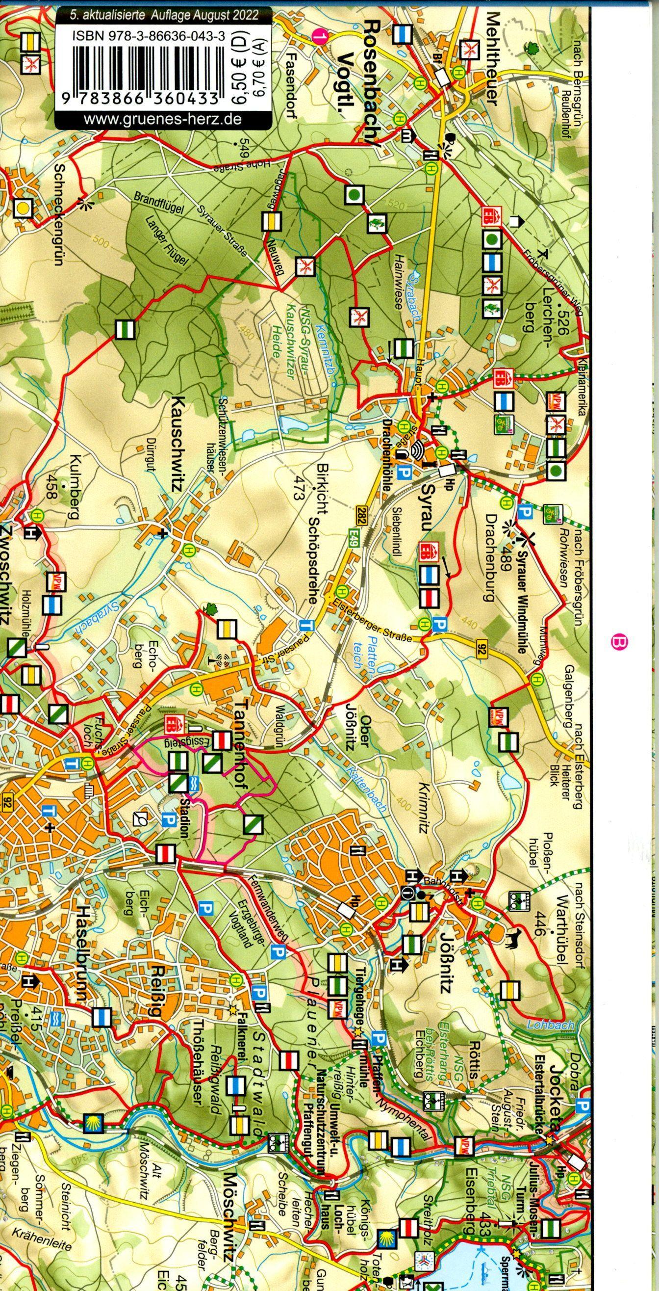 Beispielinhalt (Bild) Wanderkarte Sächsisches Vogtland 1:50.000