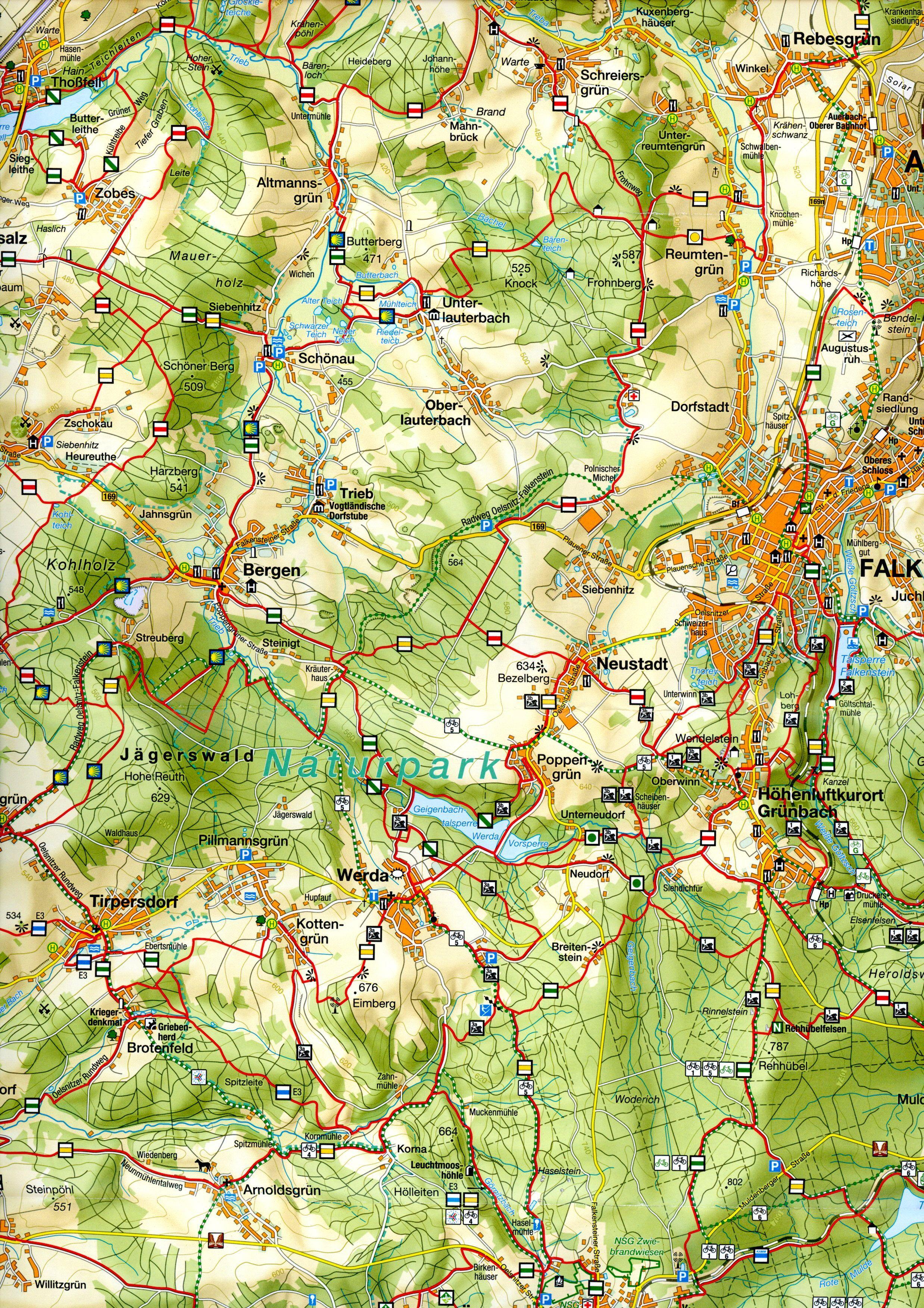 Beispielinhalt (Bild) Wanderkarte Sächsisches Vogtland 1:50.000