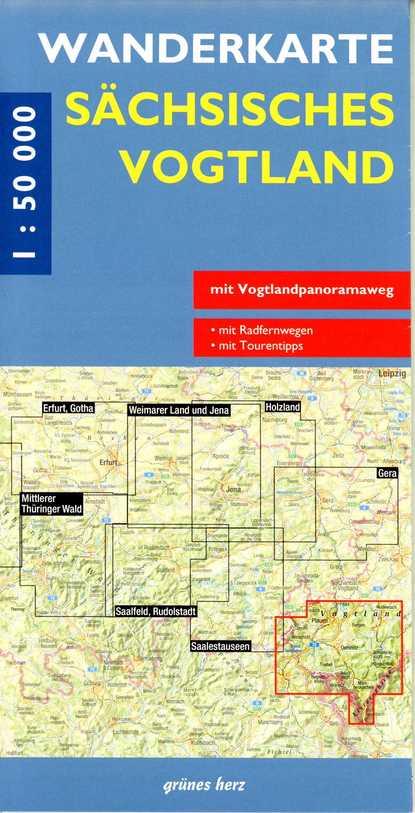 Vorderes Coverbild Wanderkarte Sächsisches Vogtland 1:50.000
