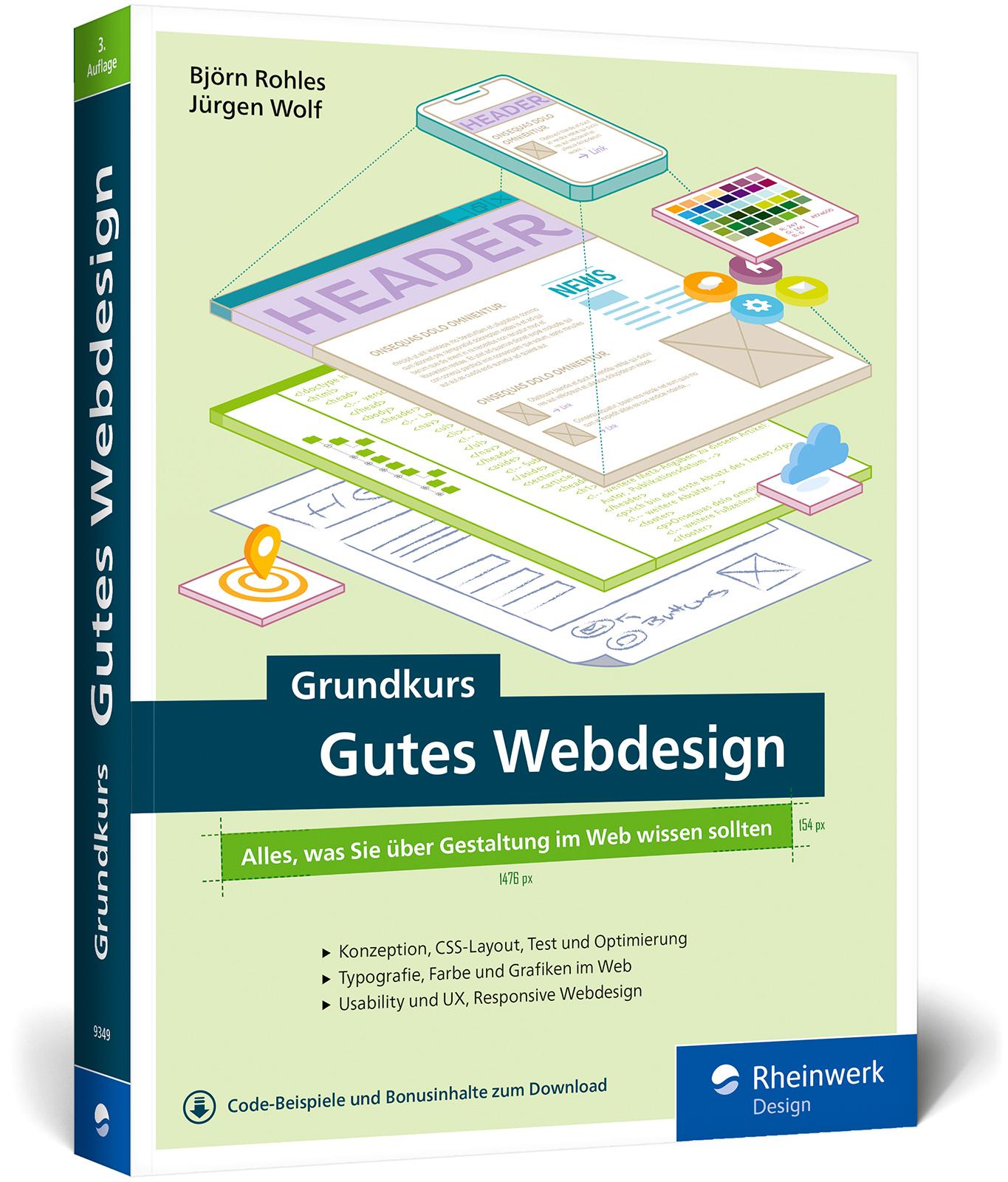 Vorderes Coverbild Grundkurs Gutes Webdesign