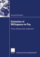 Vorderes Coverbild Estimation of Willingness-to-Pay
