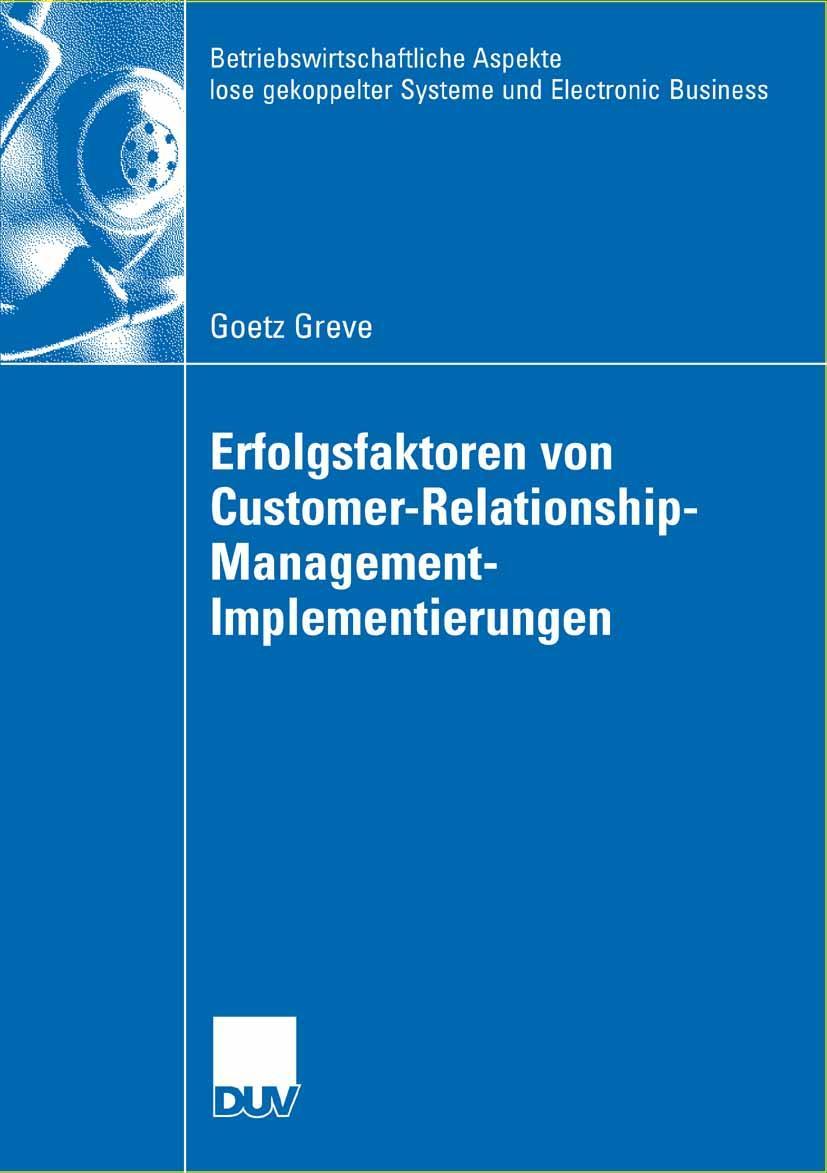 Vorderes Coverbild Erfolgsfaktoren von Customer-Relationship-Management-Implementierungen