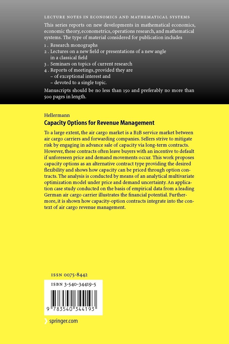 Rückseitencover Capacity Options for Revenue Management