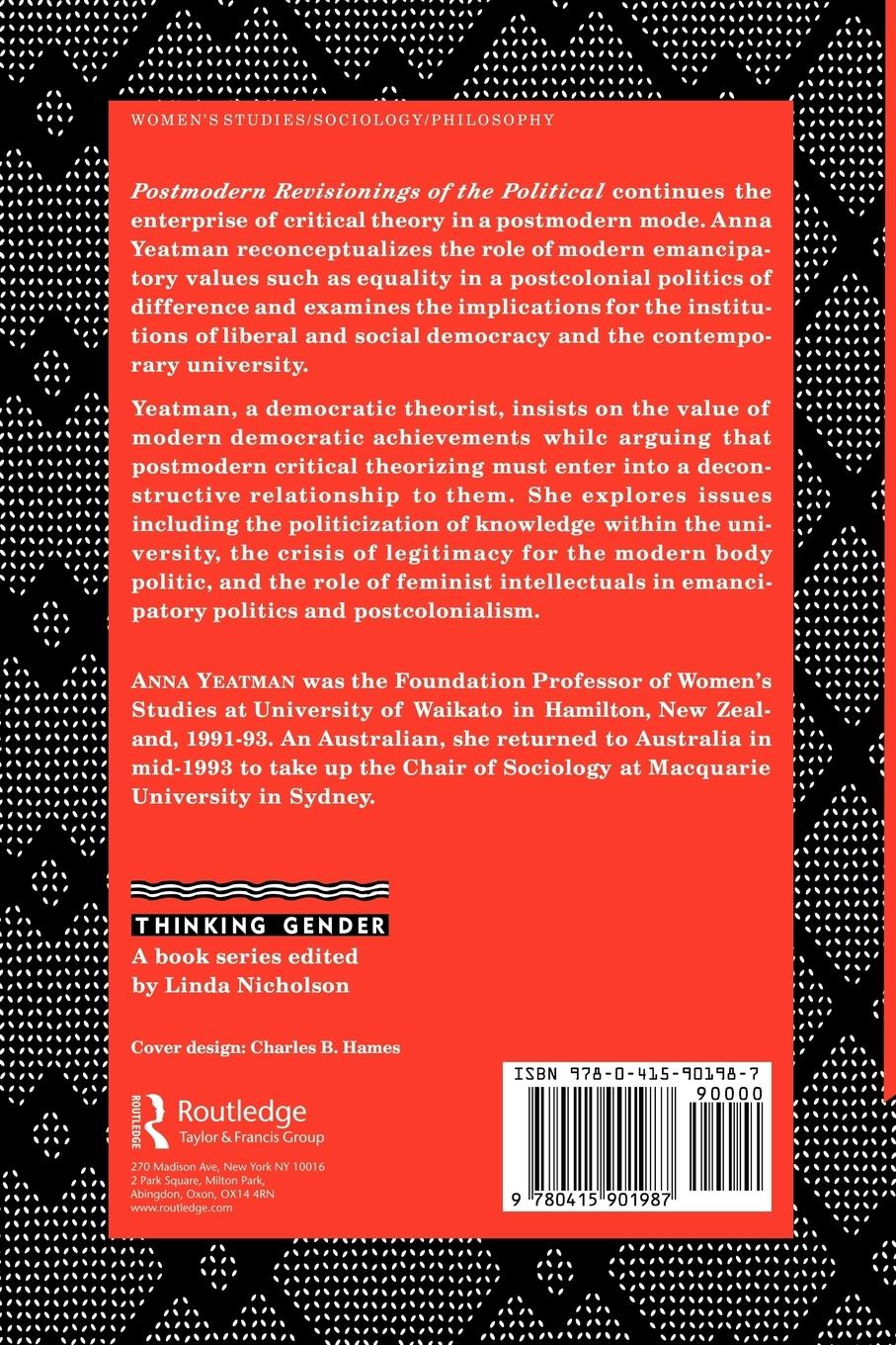 Rückseitencover Postmodern Revisionings of the Political