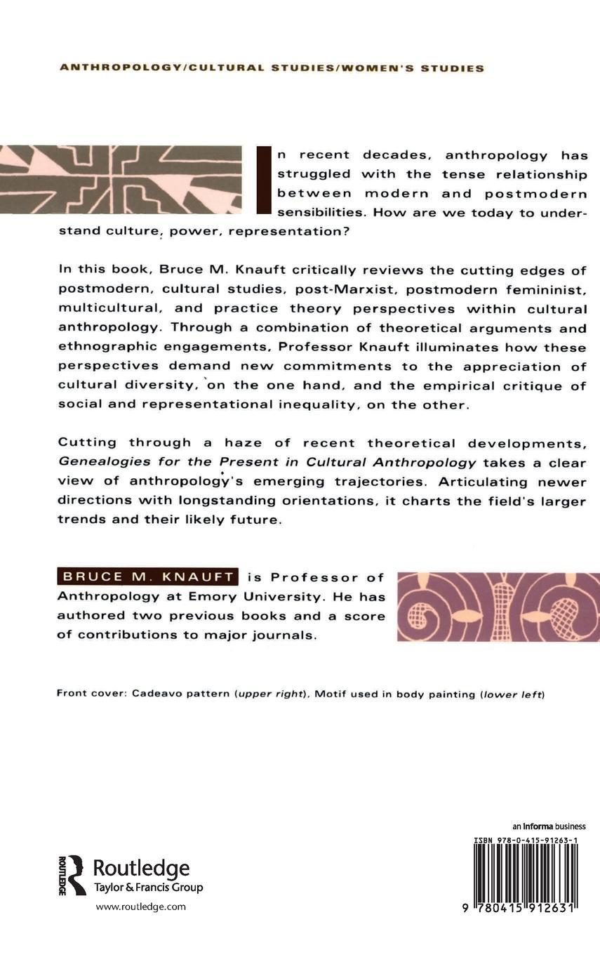 Rückseitencover Genealogies for the Present in Cultural Anthropology