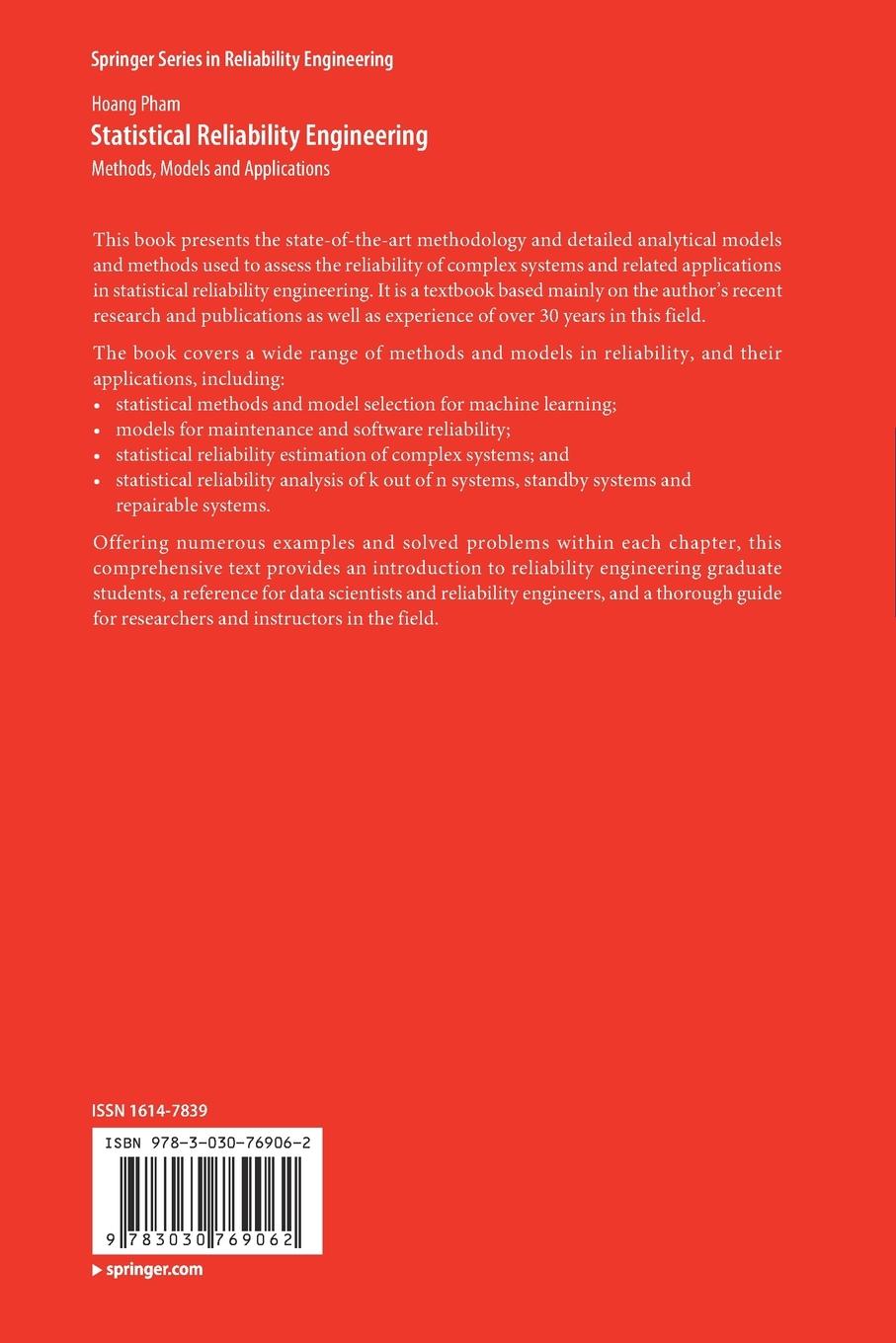 Rückseitencover Statistical Reliability Engineering