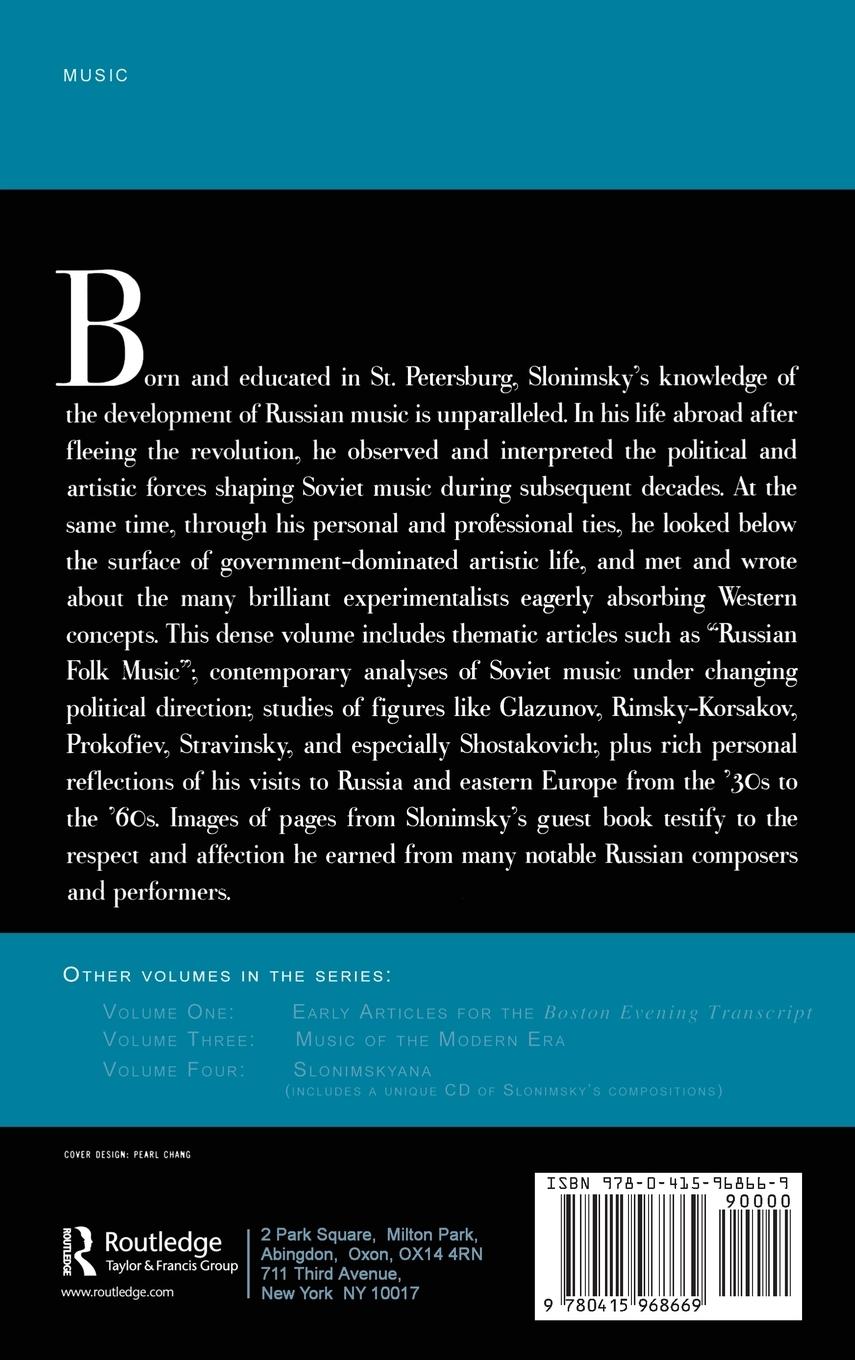 Rückseitencover Nicolas Slonimsky