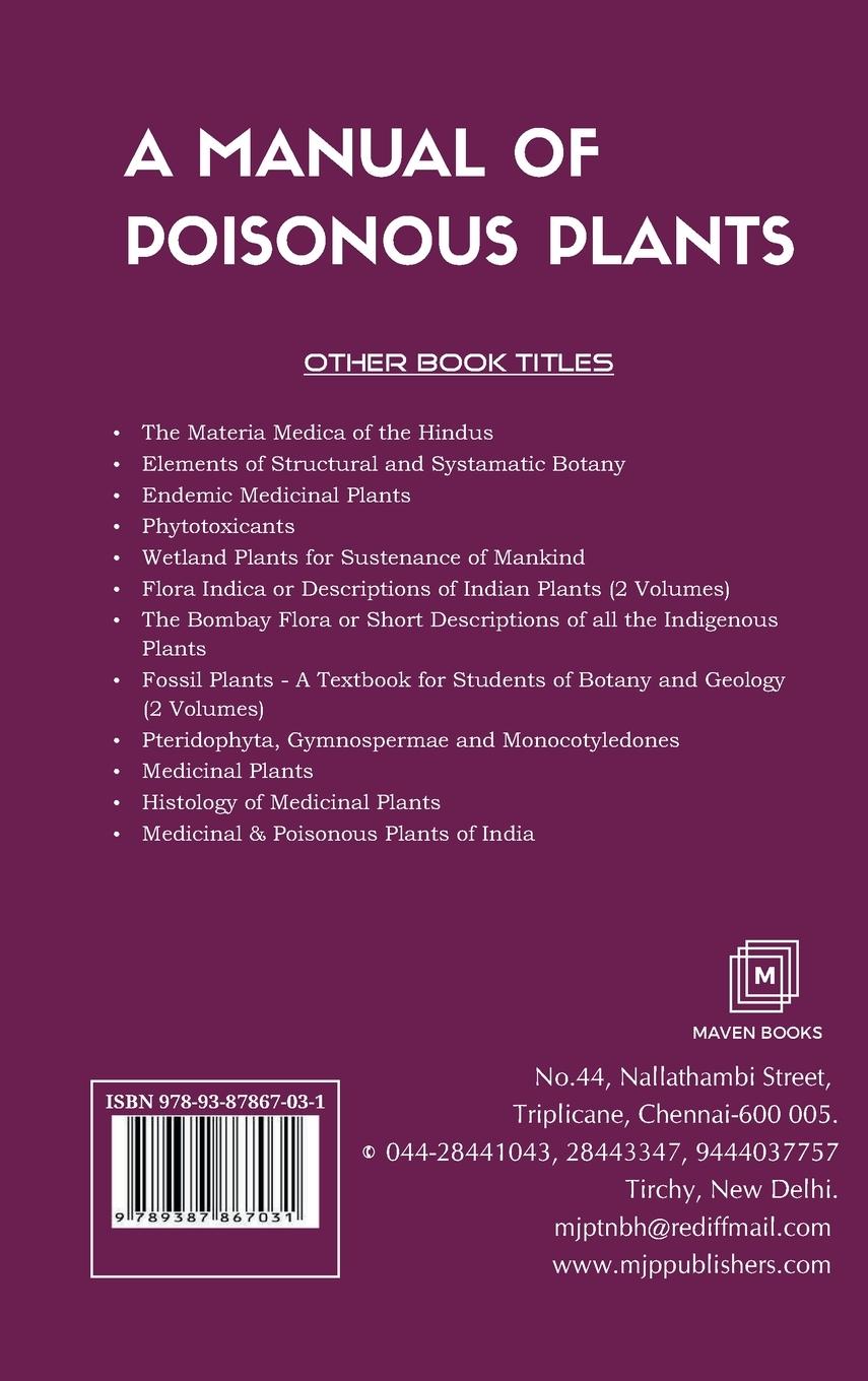 Rückseitencover A Manual of Poisonous Plants