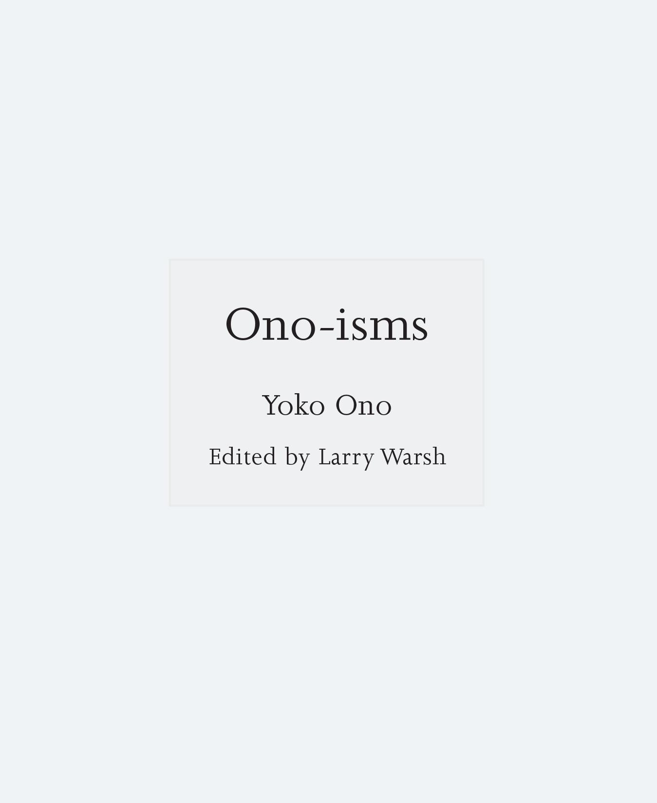 Vorderes Coverbild Ono-isms