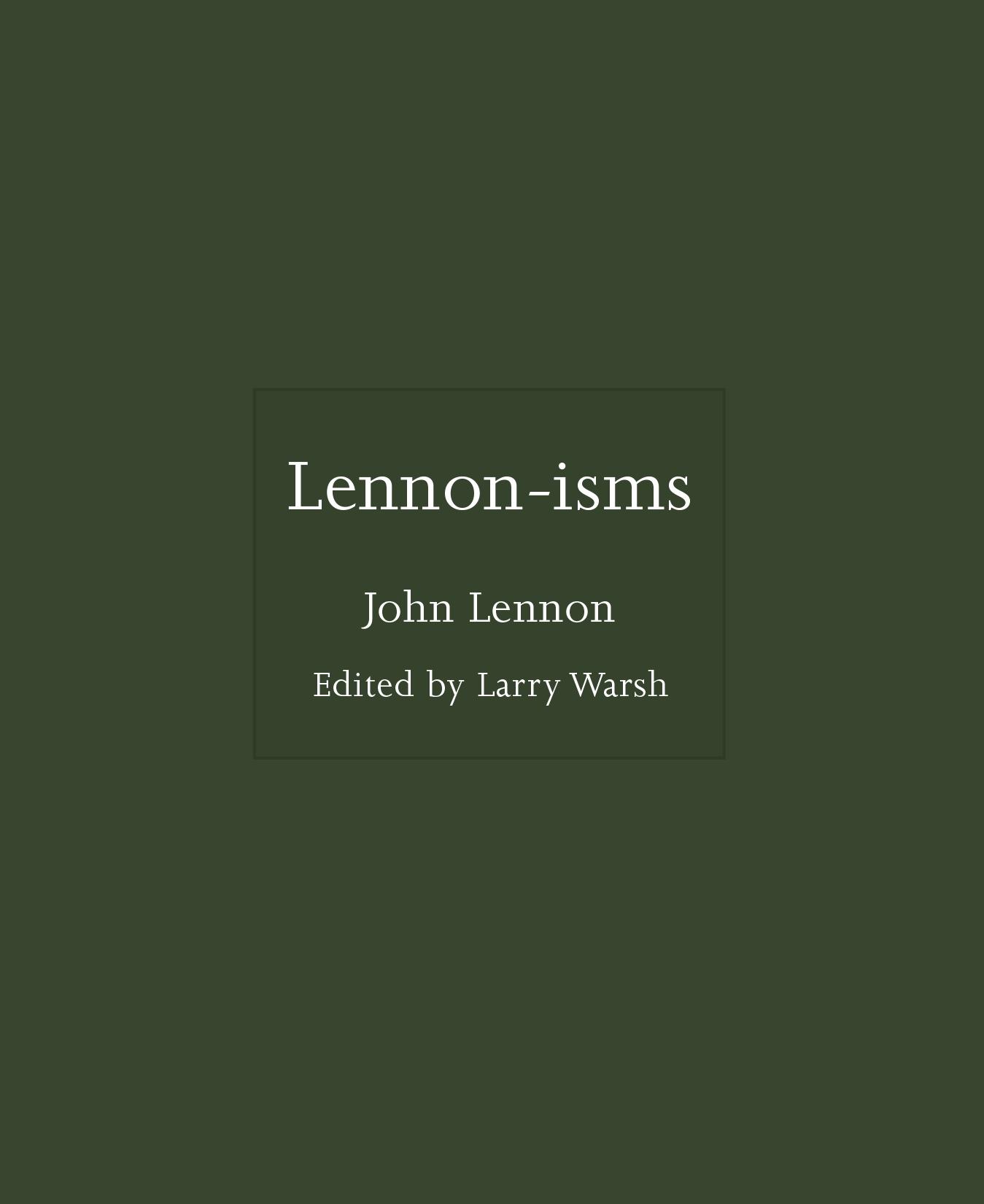 Vorderes Coverbild Lennon-isms