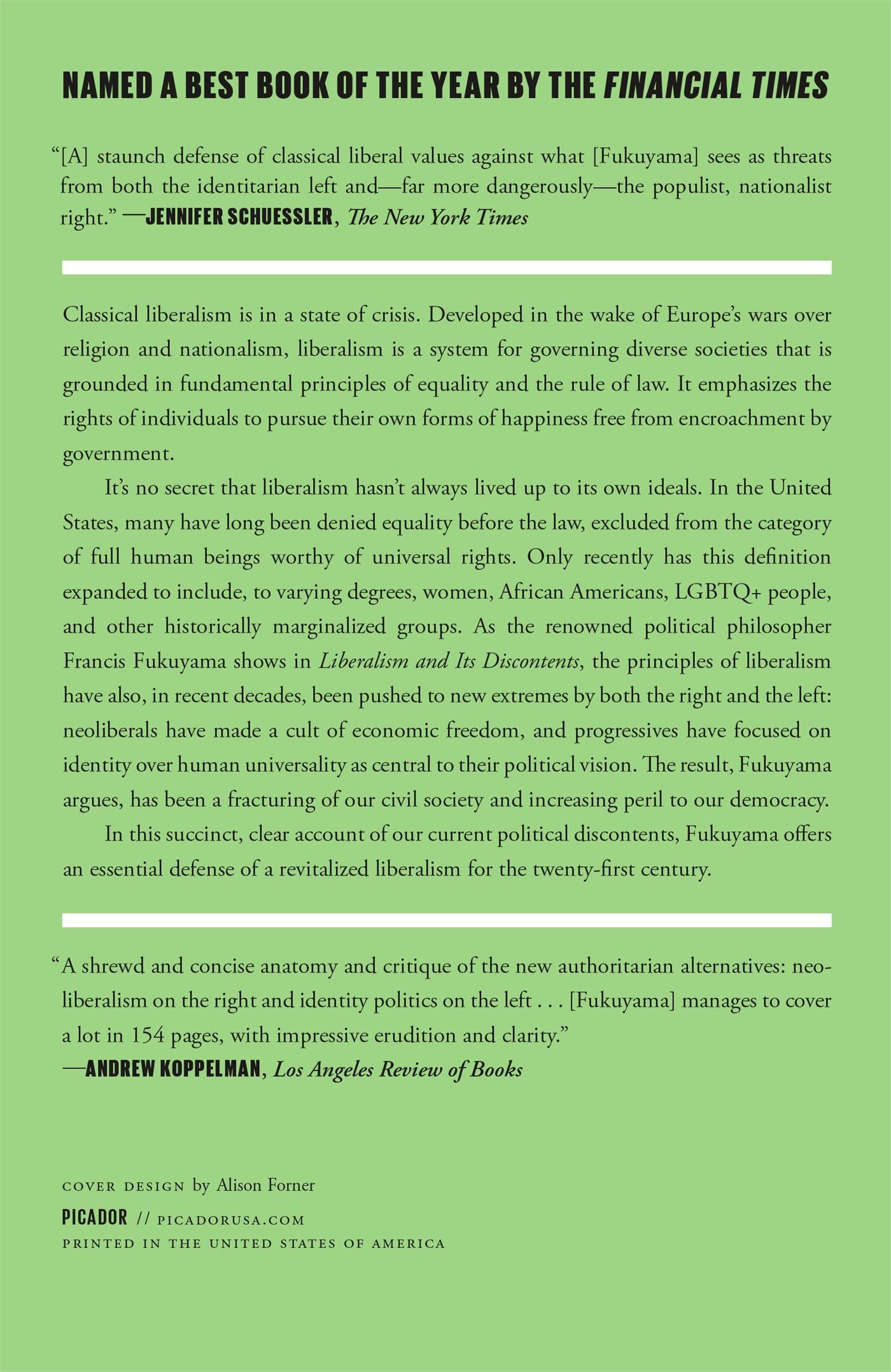 Rückseitencover Liberalism and Its Discontents