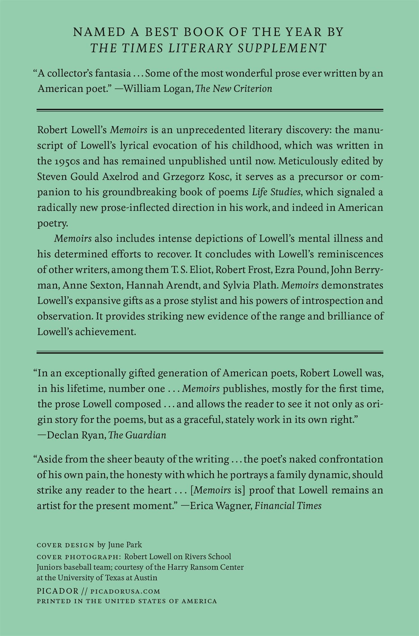 Rückseitencover Memoirs