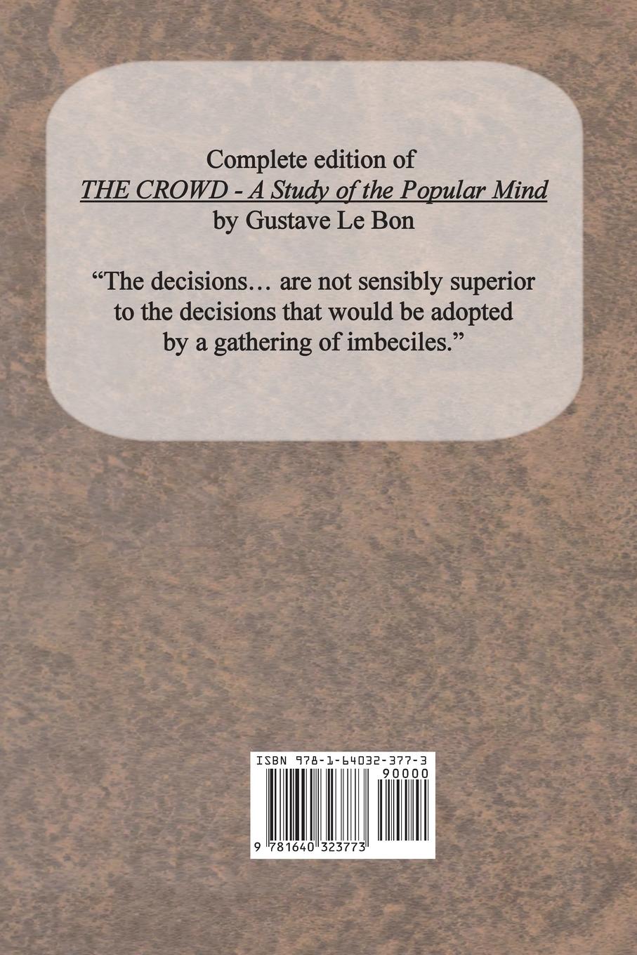 Rückseitencover The Crowd: A Study of the Popular Mind