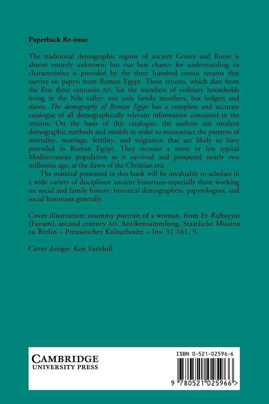 Rückseitencover The Demography of Roman Egypt