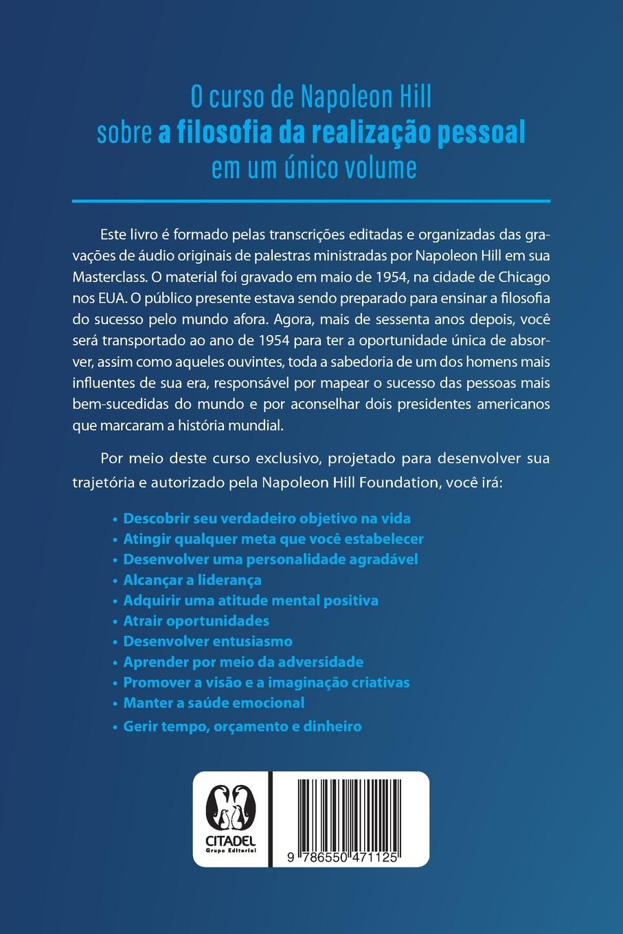 Rückseitencover A masterclass de Napoleon Hill