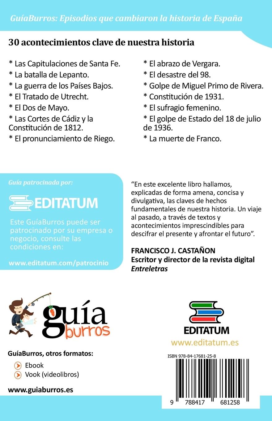 Rückseitencover Episodios que cambiaron la historia de España : 30 acontecimientos clave de nuestra historia